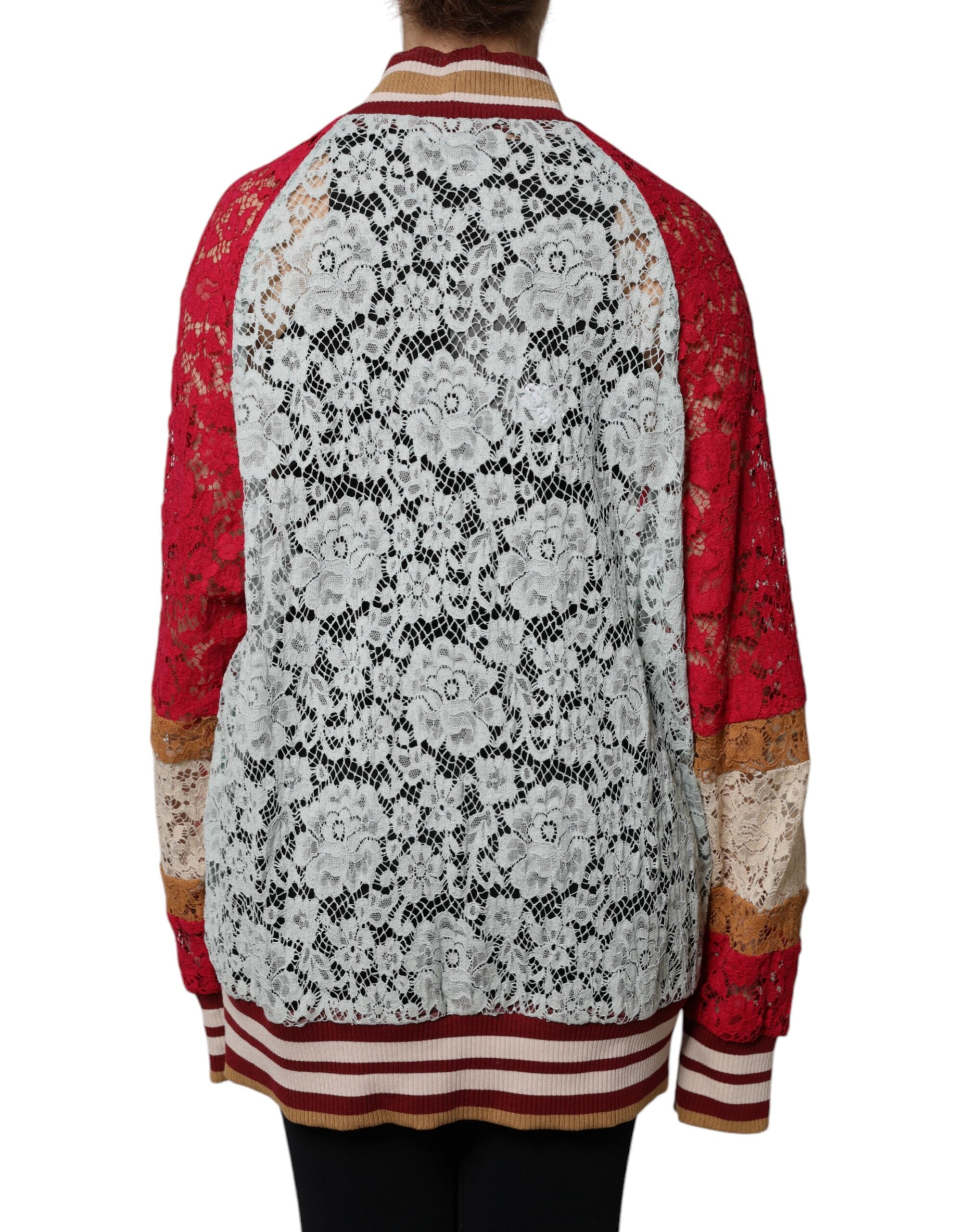 Dolce & Gabbana Multicolor Floral Lace Cardigan Sweater LUNESCAPE
