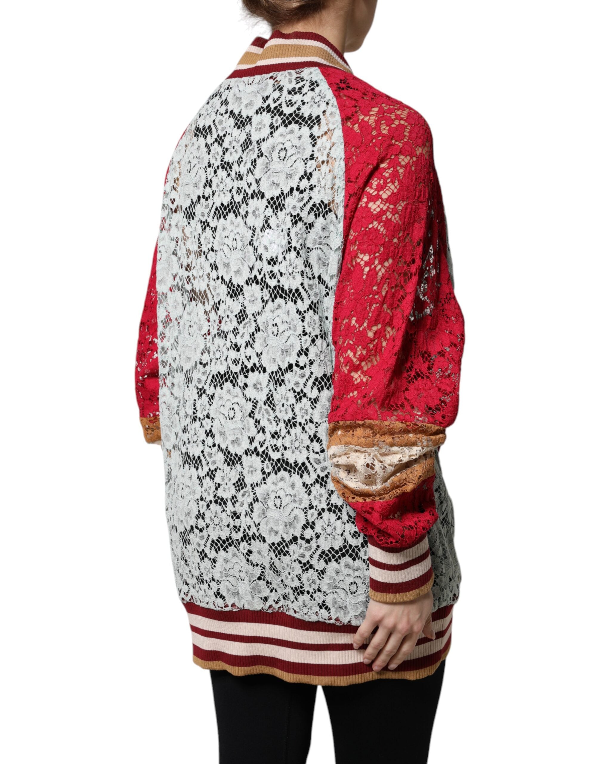 Dolce & Gabbana Multicolor Floral Lace Cardigan Sweater LUNESCAPE