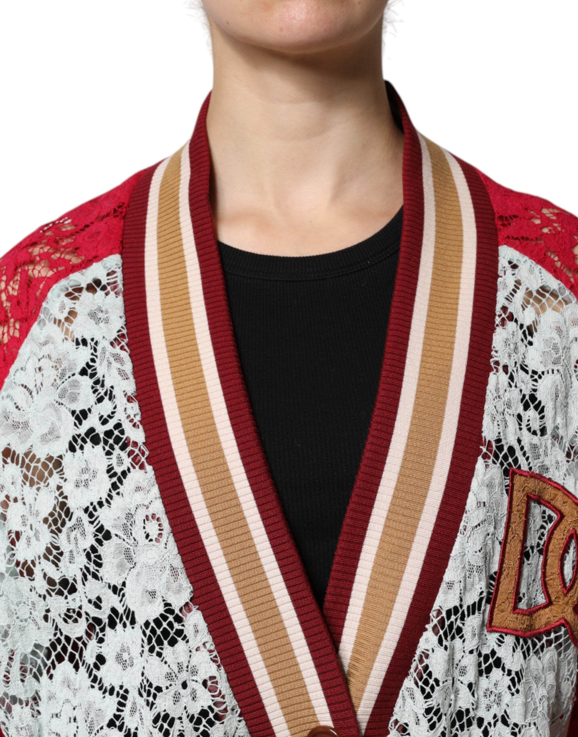 Dolce & Gabbana Multicolor Floral Lace Cardigan Sweater LUNESCAPE