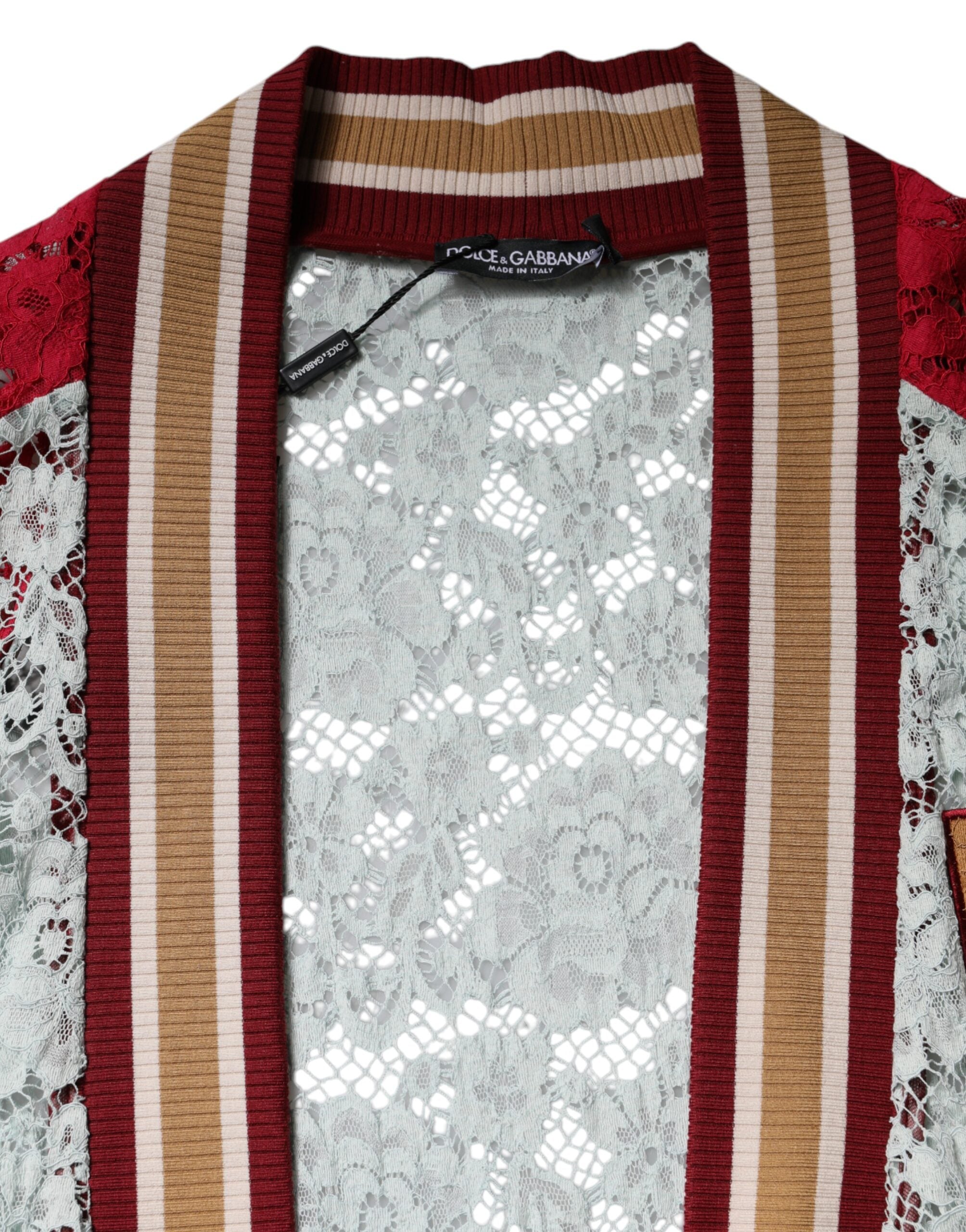 Dolce & Gabbana Multicolor Floral Lace Cardigan Sweater LUNESCAPE