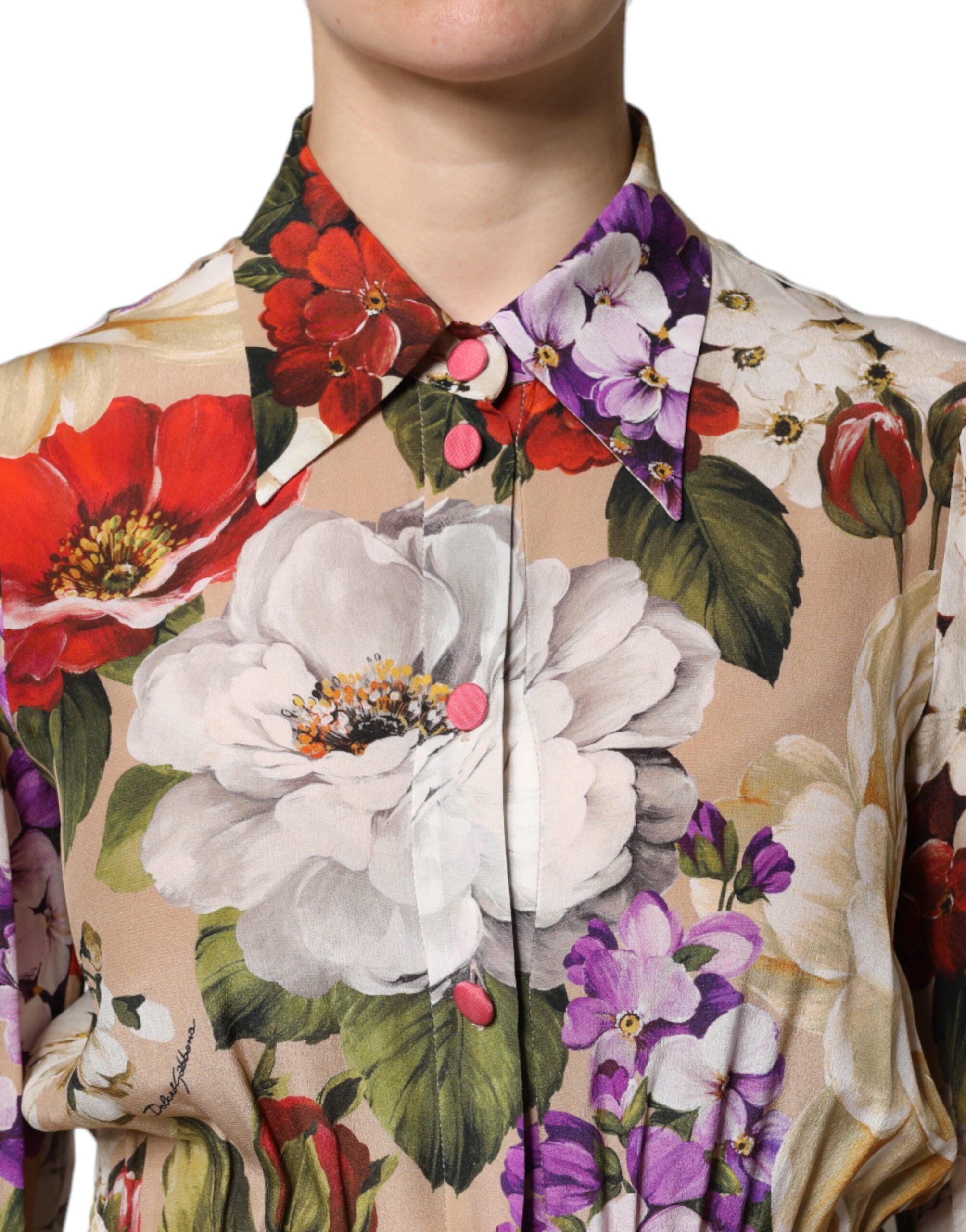 Dolce & Gabbana Multicolor Floral Wide Leg Jumpsuit