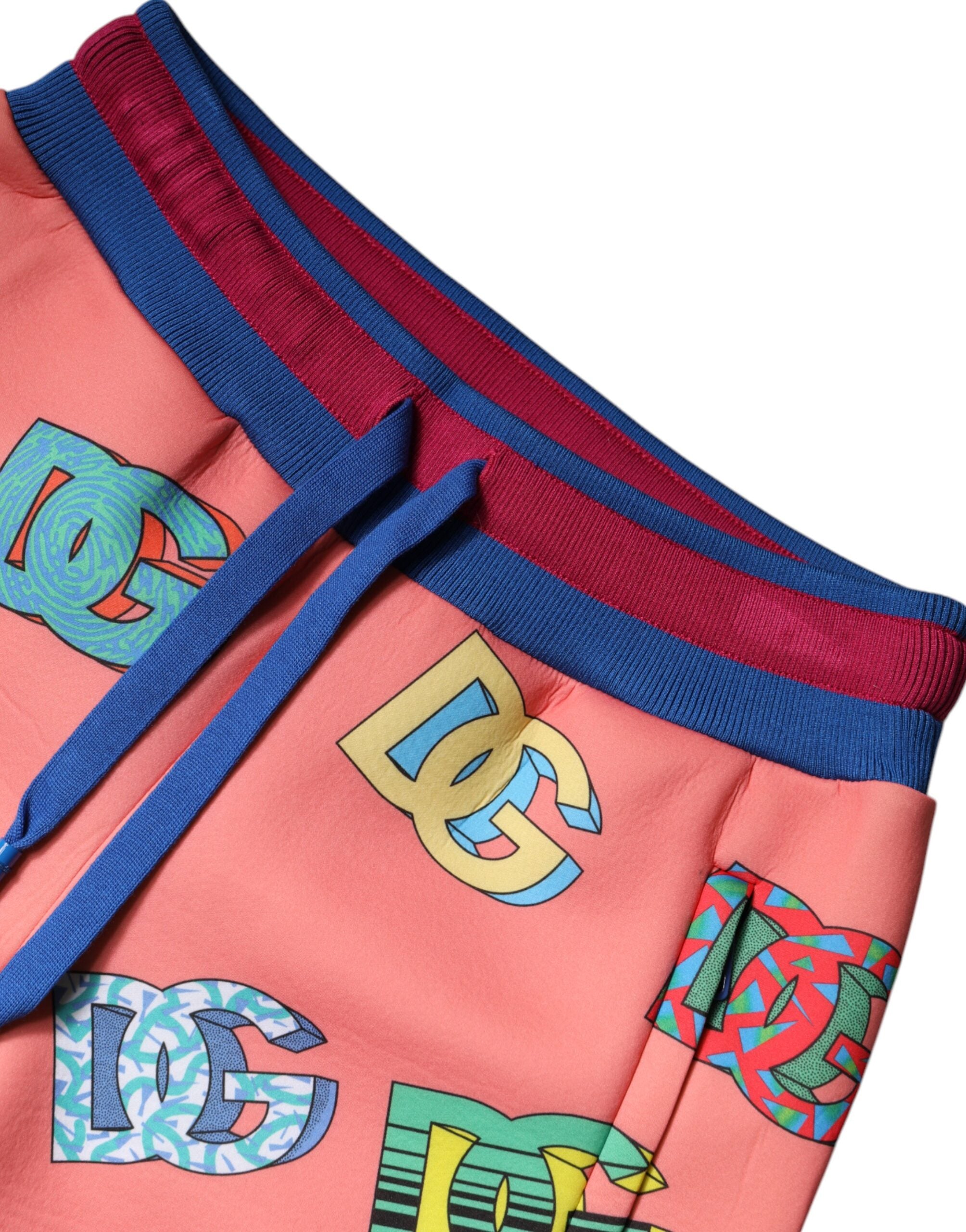 Dolce & Gabbana Pink Logo Monogram Jogger Sweatpants Pants