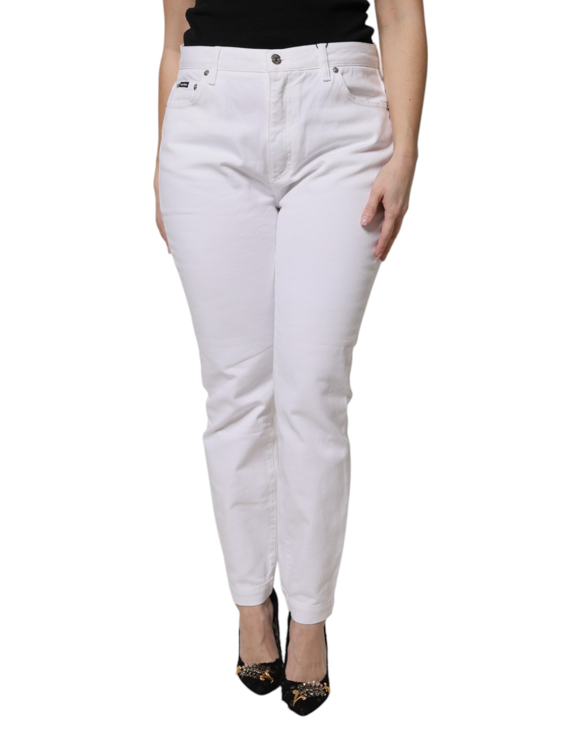 Dolce & Gabbana White Mid Waist Skinny Denim Jeans