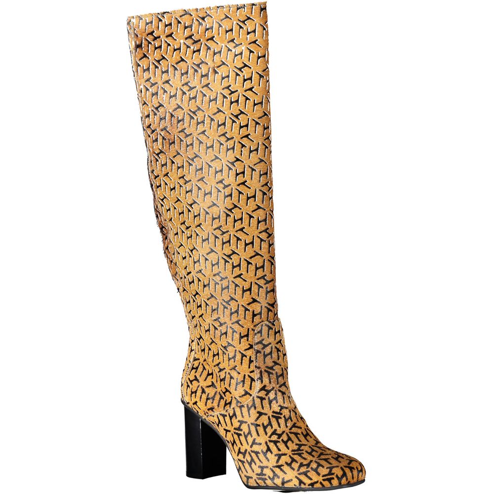 Tommy Hilfiger Beige Leather Womens High Boot