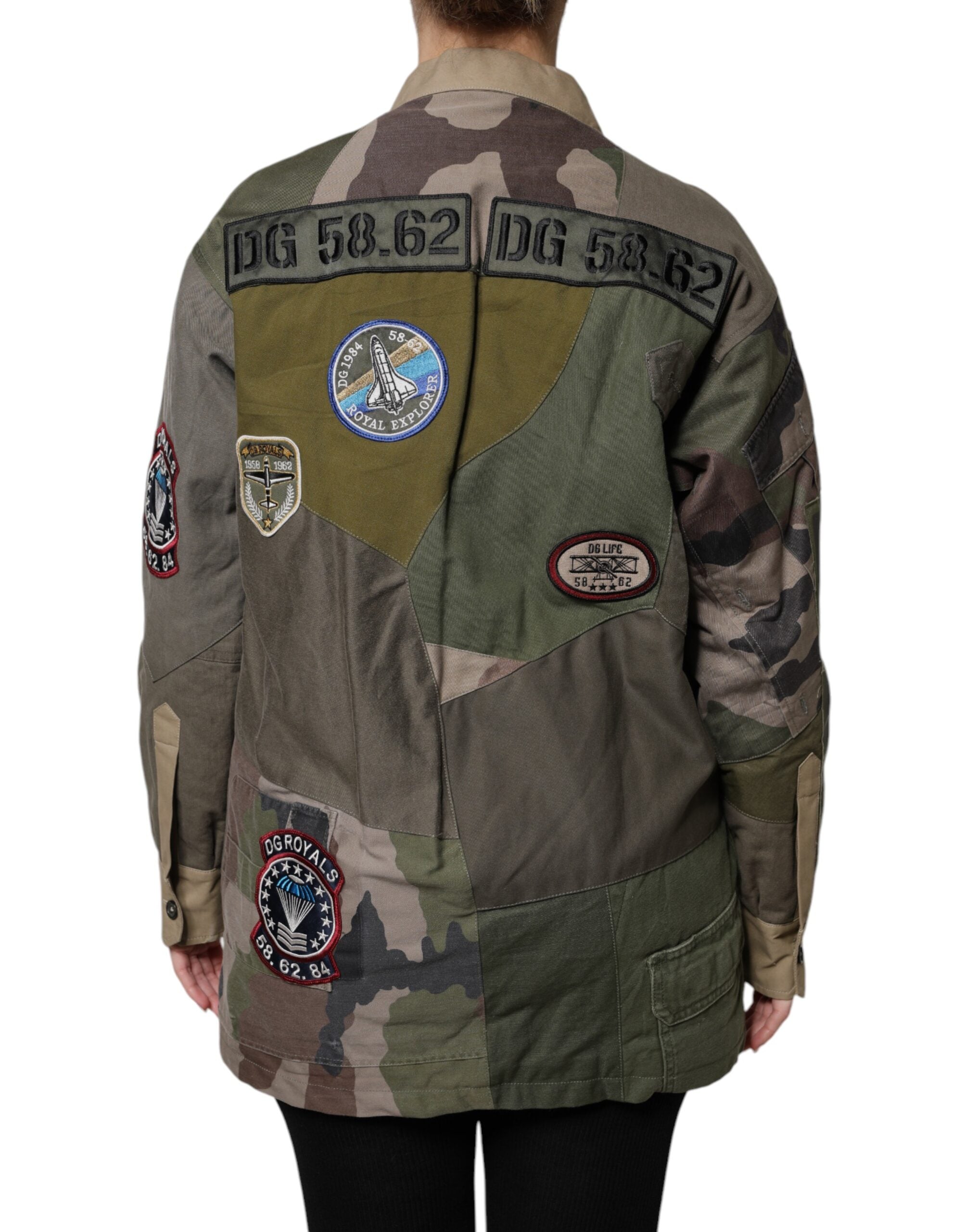 Dolce & Gabbana Military Green Cotton Button Down Jacket