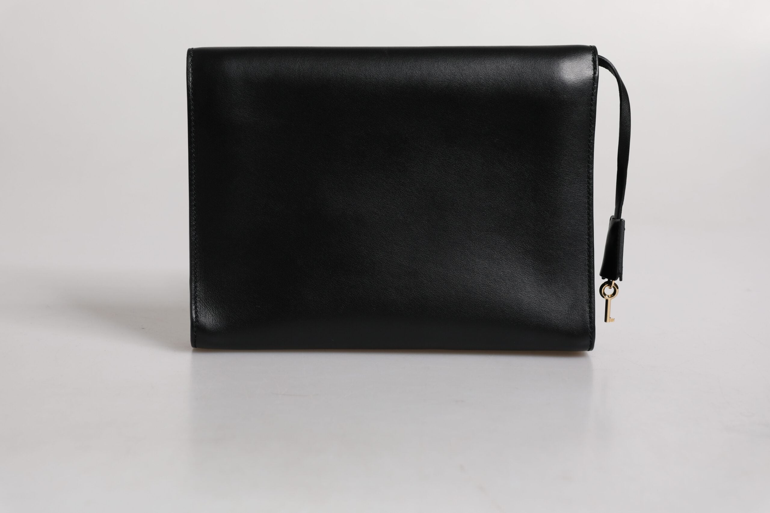 Dolce & Gabbana Black Leather Logo Plaque Document Briefcase Bag LUNESCAPE