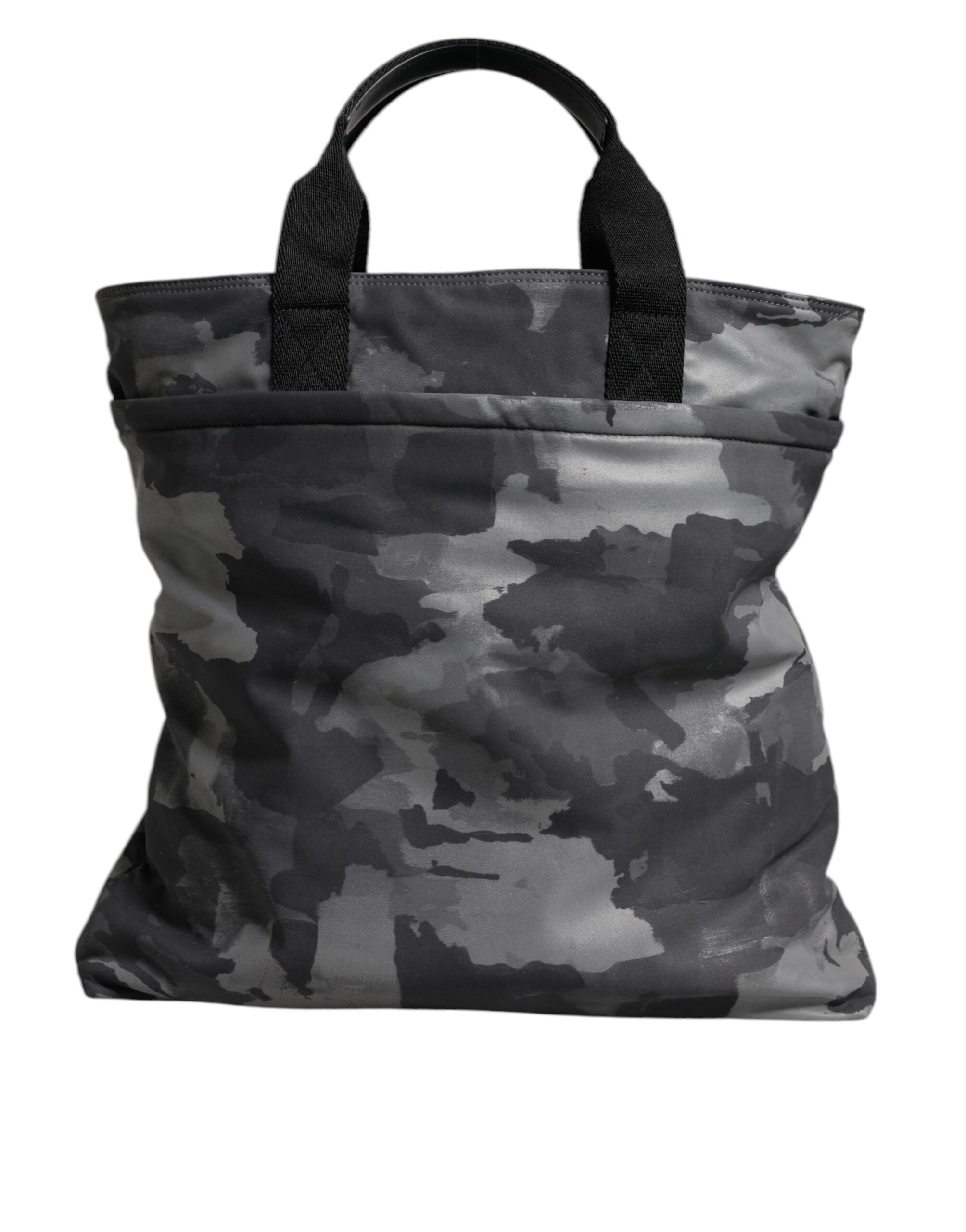Dolce & Gabbana Black Camouflage Shoulder Strap Logo Plaque Bag