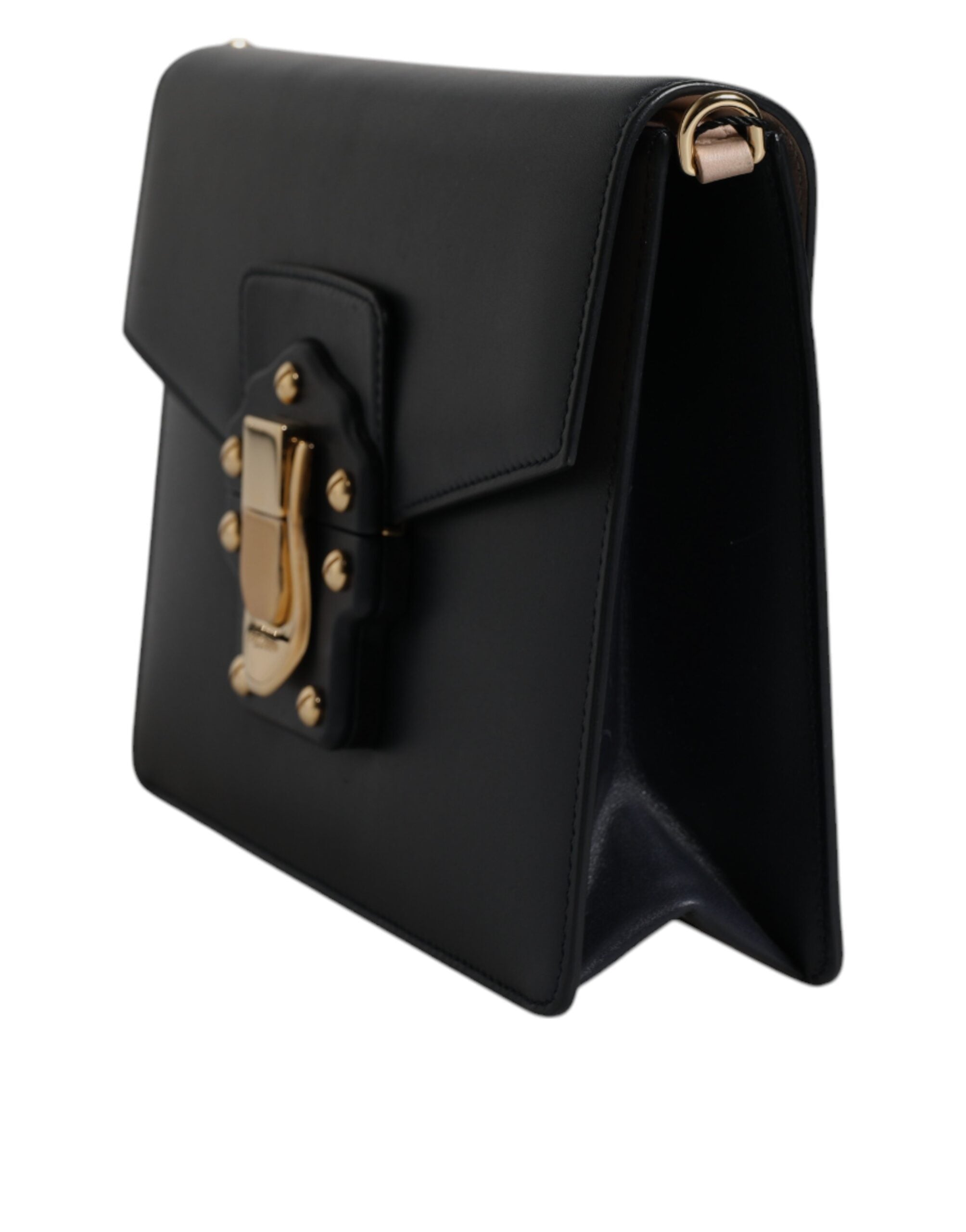 Dolce & Gabbana Black Calfskin Leather Shoulder Strap Bag LUNESCAPE