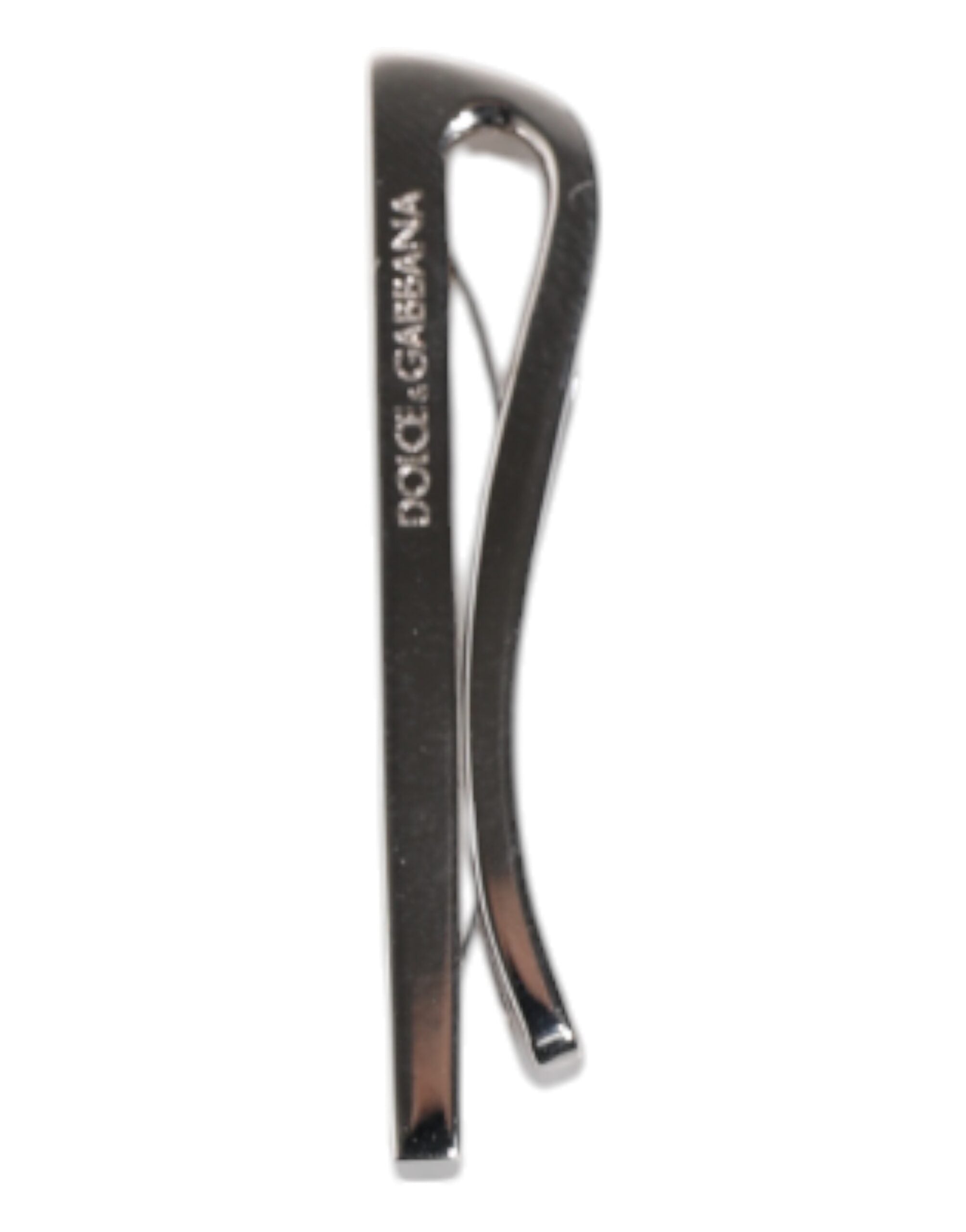 Dolce & Gabbana Silver Tone Brass Logo Branded Tie Clip Bar