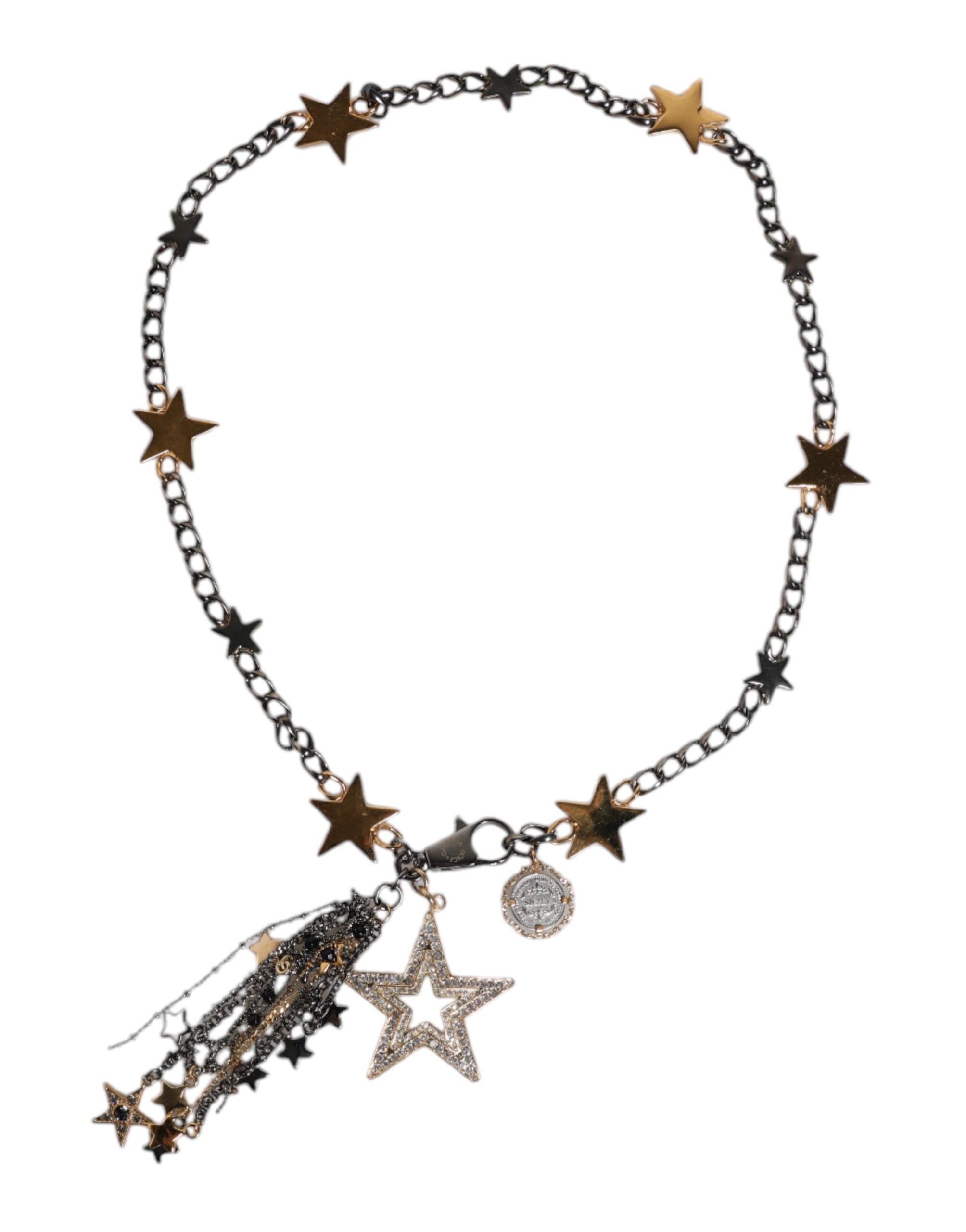 Dolce & Gabbana Silver Gold Brass Embellished Waist Chain Belt LUNESCAPE