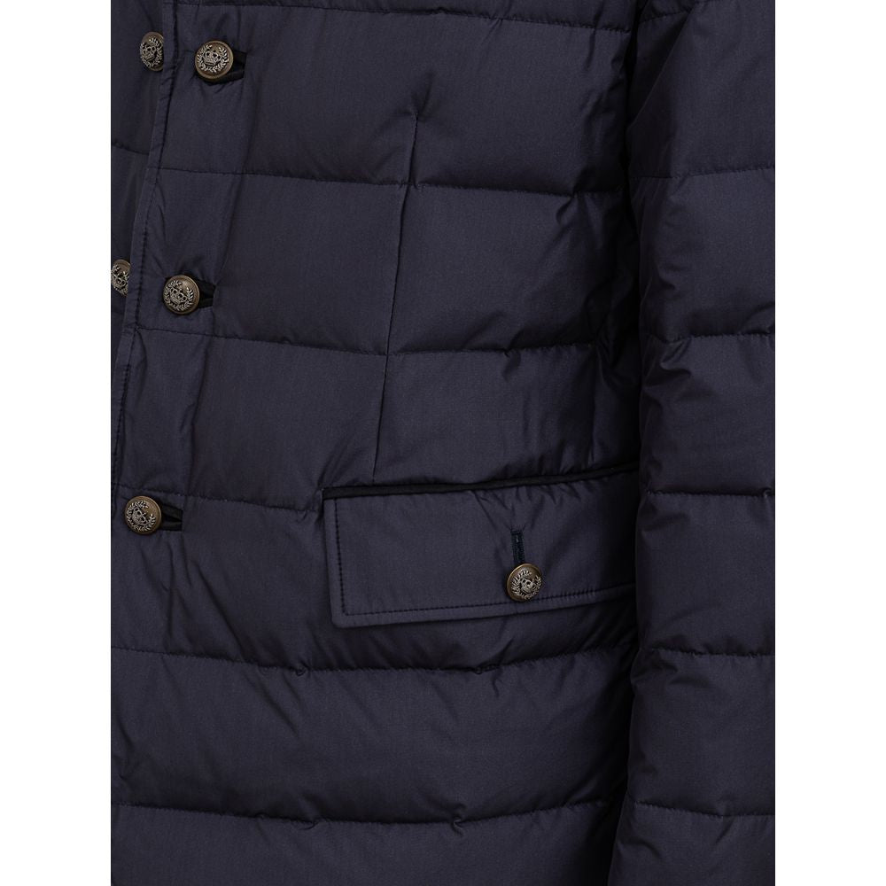 Dolce & Gabbana Blue Quilted Coat