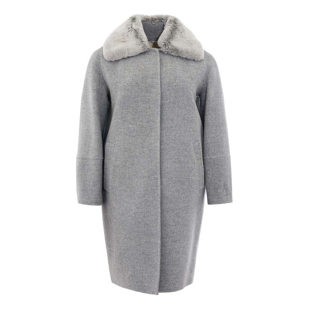 Herno Elegant Gray Wool Jacket for Timeless Style LUNESCAPE