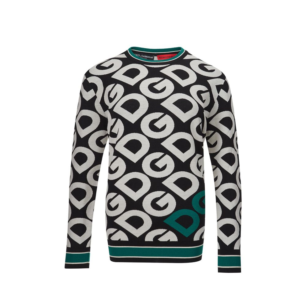 Dolce & Gabbana Elegant Black Cotton Sweater for Sophisticated Style LUNESCAPE