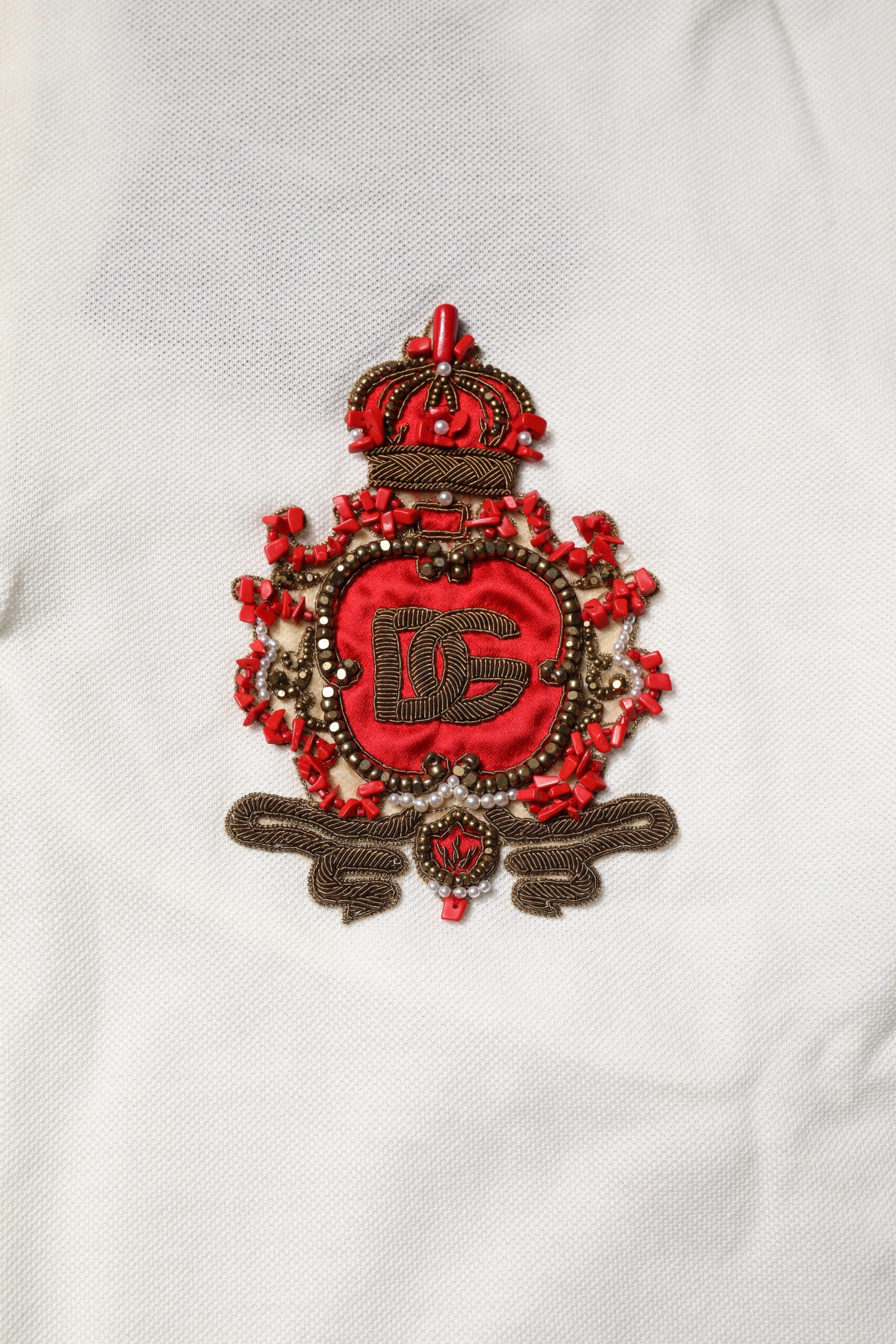 Dolce & Gabbana White Cotton Logo Collared Polo Men T-shirt