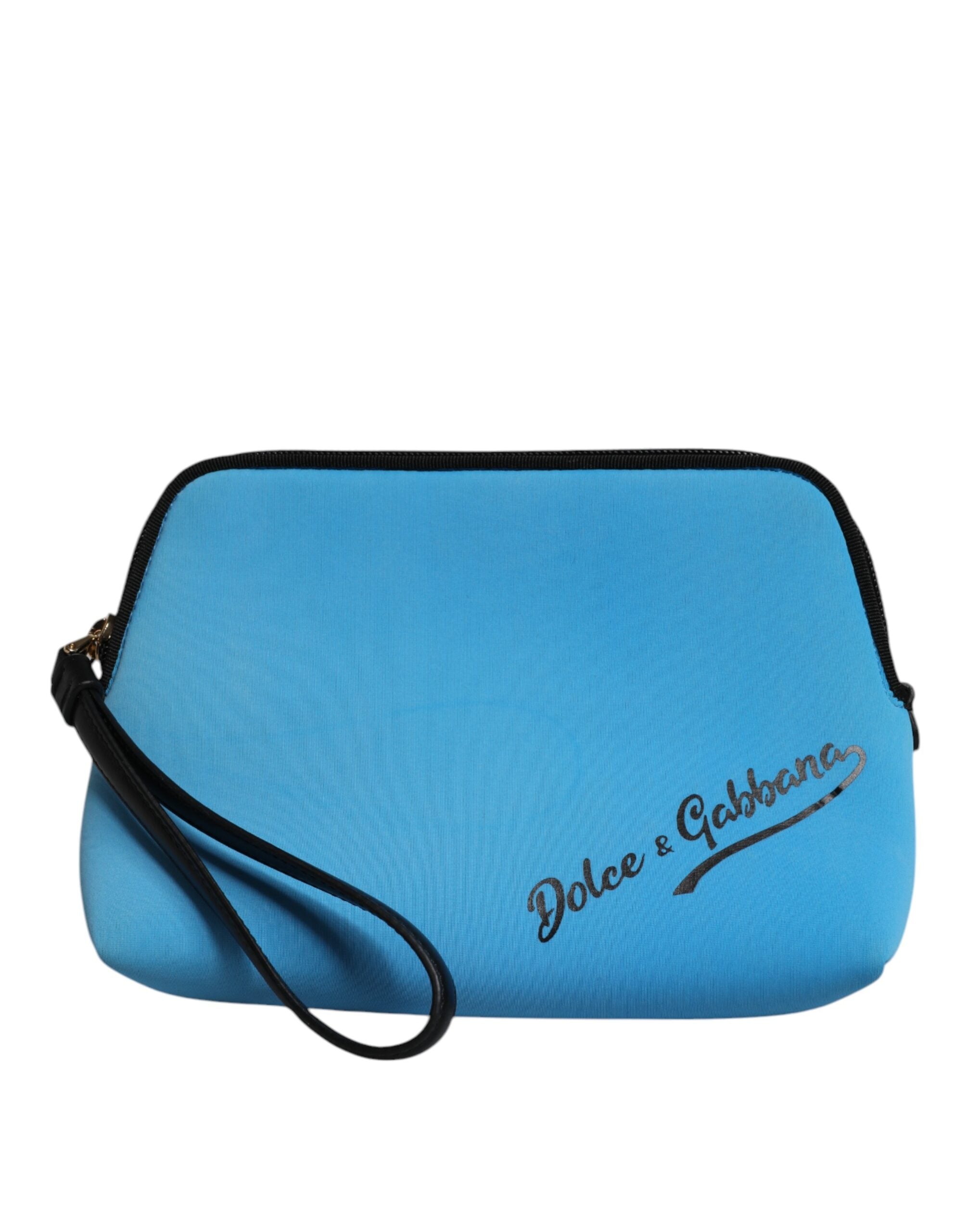 Dolce & Gabbana Blue DG Logo Print Clutch Zip Borse Pouch Bag LUNESCAPE