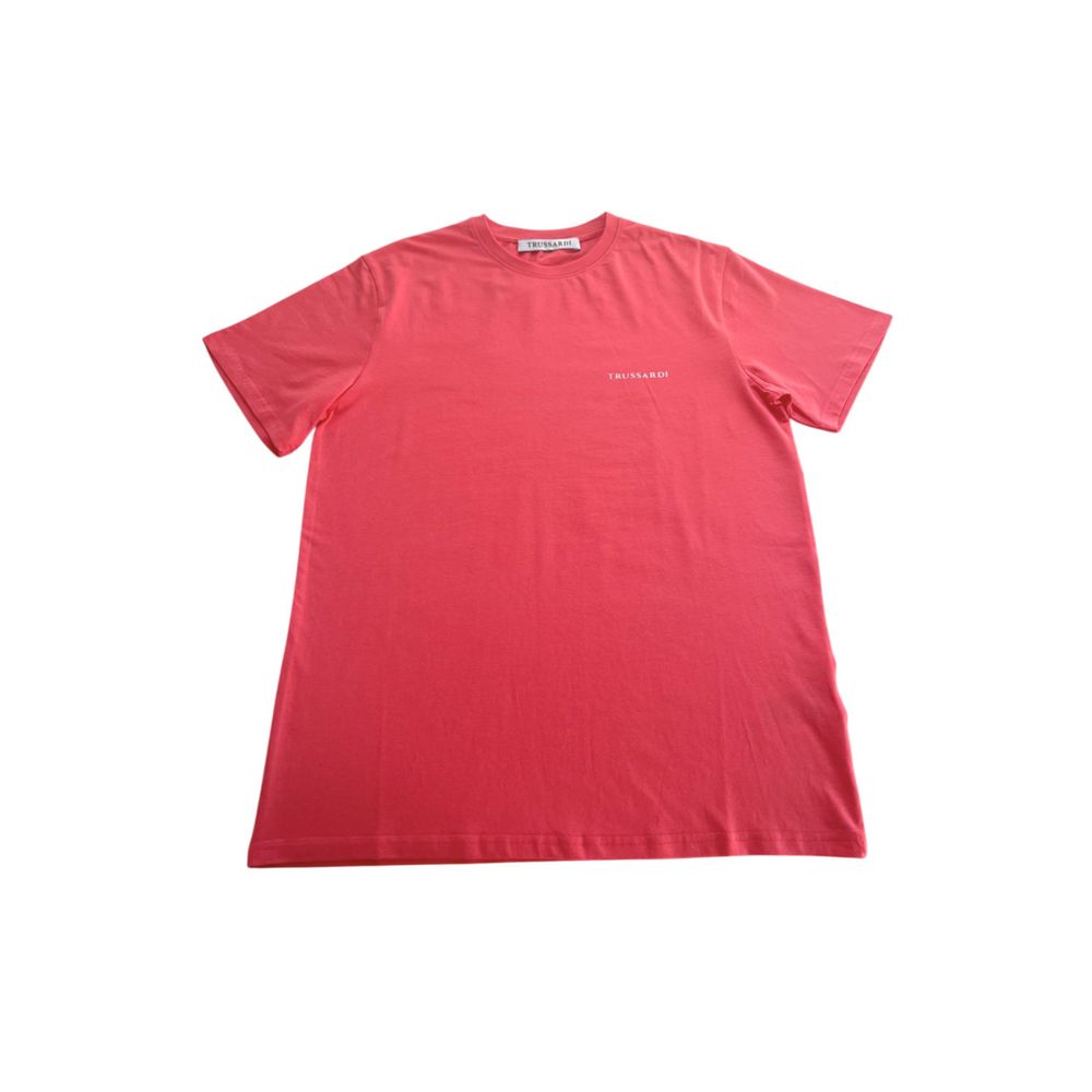 Trussardi Beachwear Red Cotton Men T-Shirt LUNESCAPE