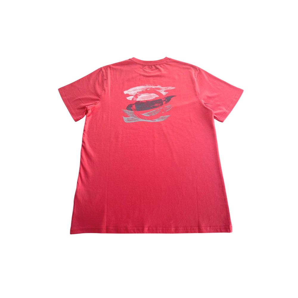 Trussardi Beachwear Red Cotton Men T-Shirt LUNESCAPE