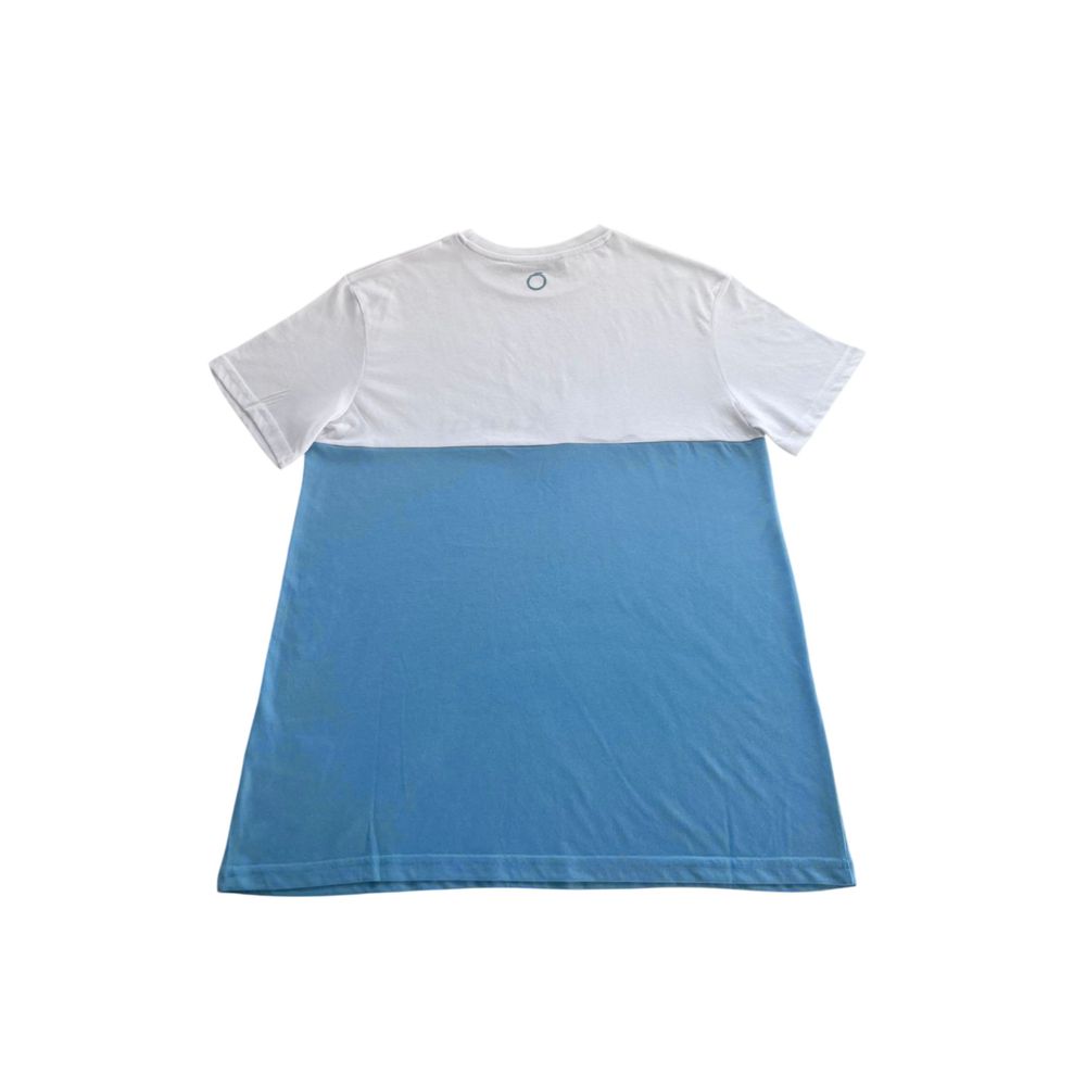 Trussardi Beachwear Light Blue Cotton Men T-Shirt LUNESCAPE