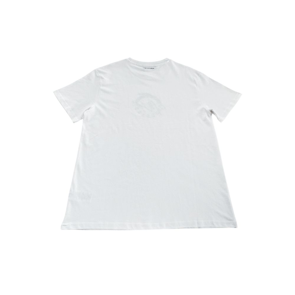 Trussardi Beachwear White Cotton Men T-Shirt LUNESCAPE