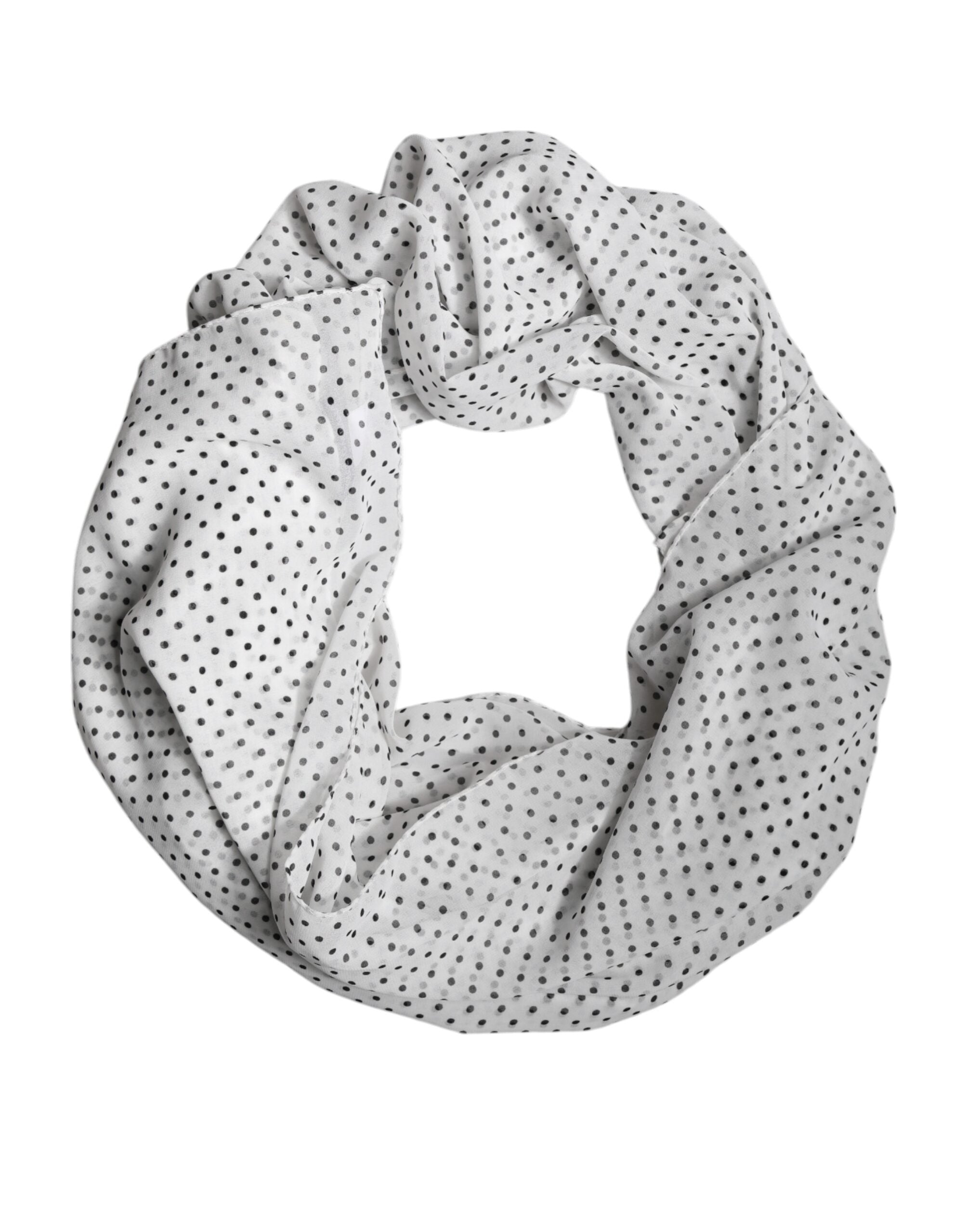 Dolce & Gabbana White Polka Dots Infinity Scarf