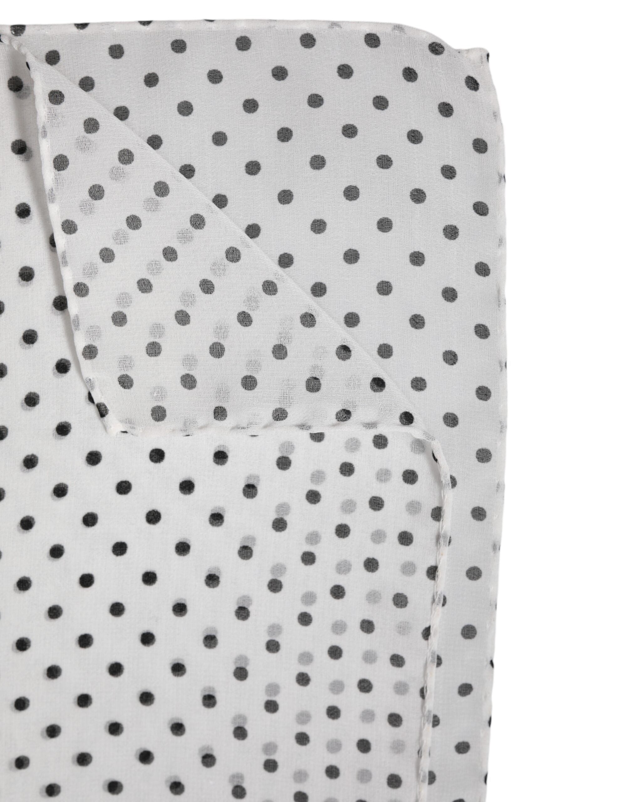 Dolce & Gabbana White Polka Dots Infinity Scarf