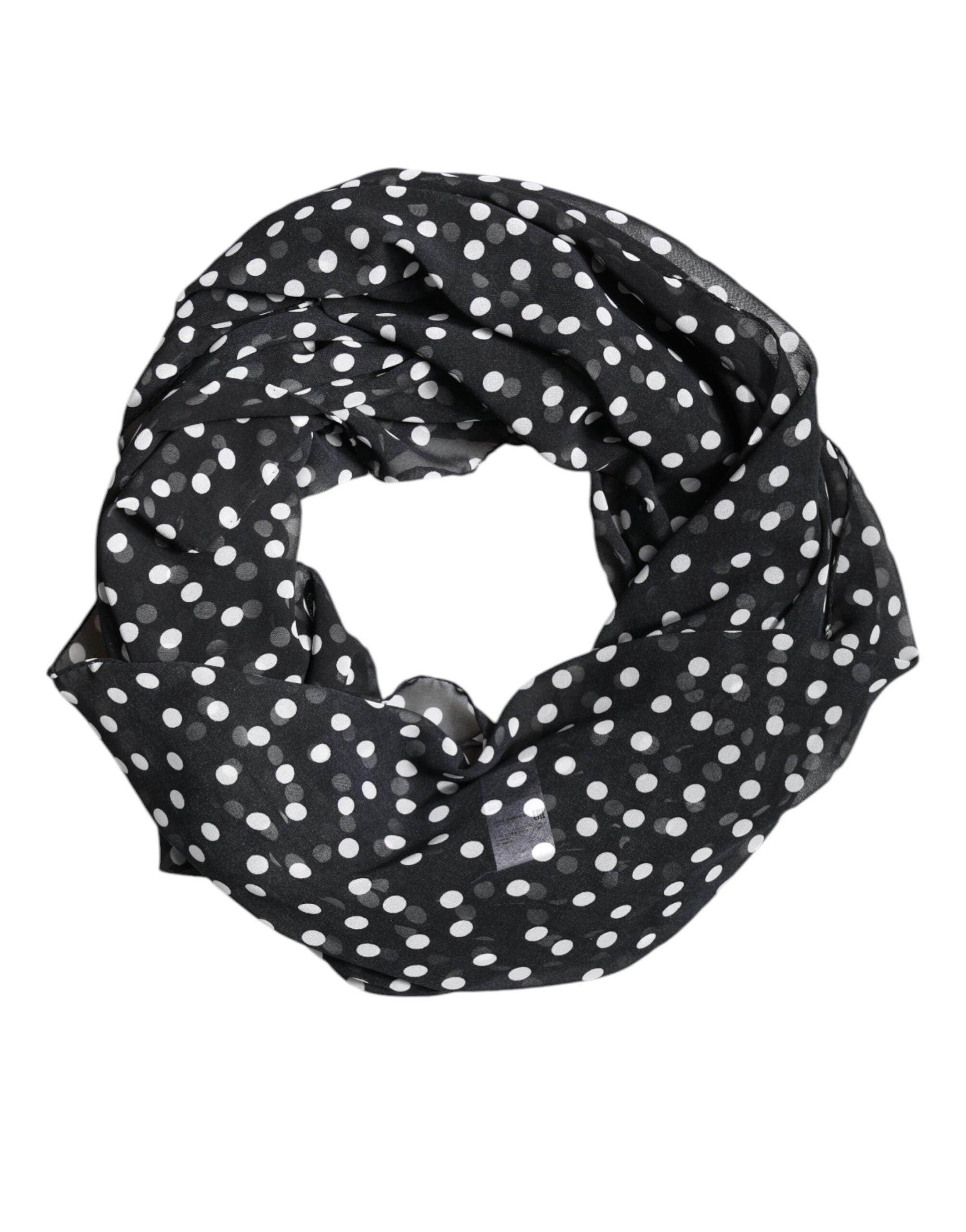 Dolce & Gabbana Black Polka Dots Infinity Scarf