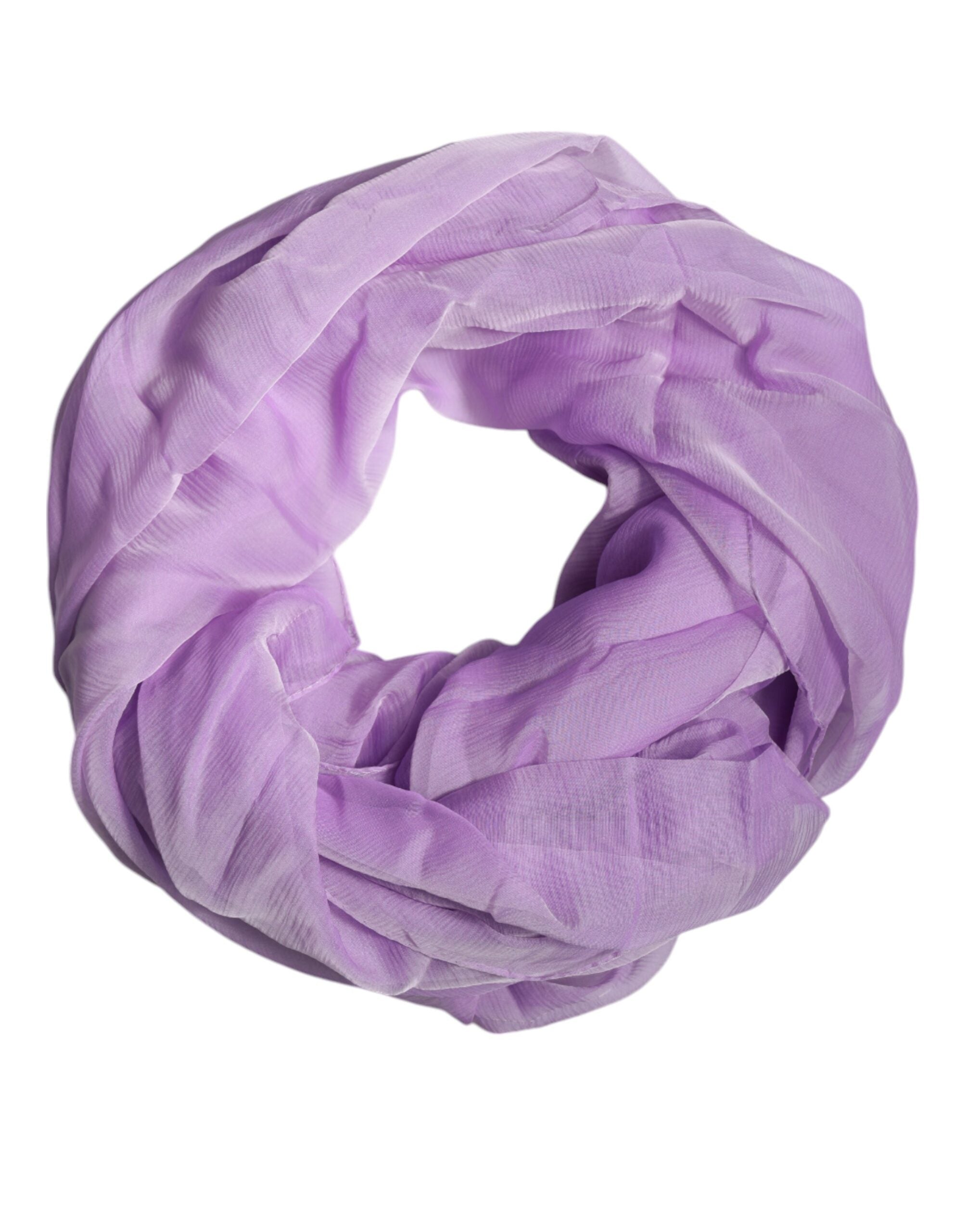 Dolce & Gabbana Purple Silk Rectangle Wrap Shawl Scarf