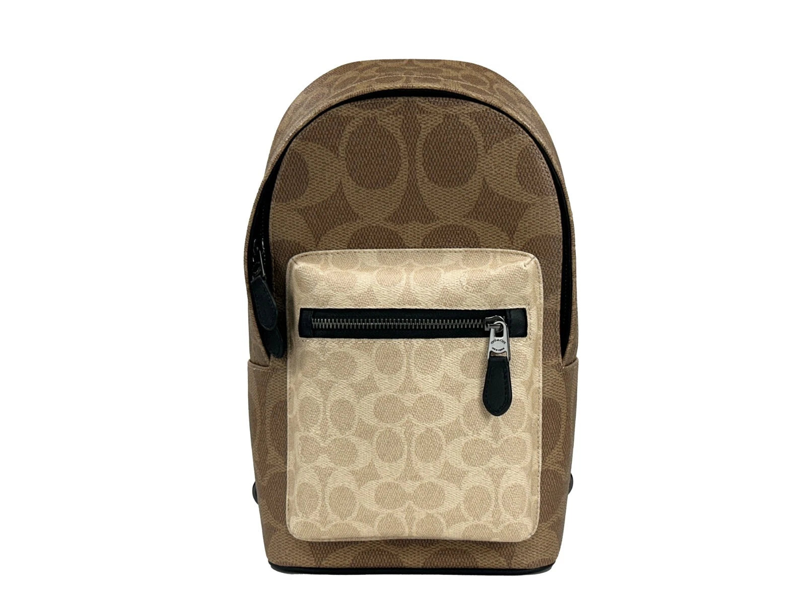 COACH West Color Block Leather Sling Pack Backpack Bag Sand LUNESCAPE