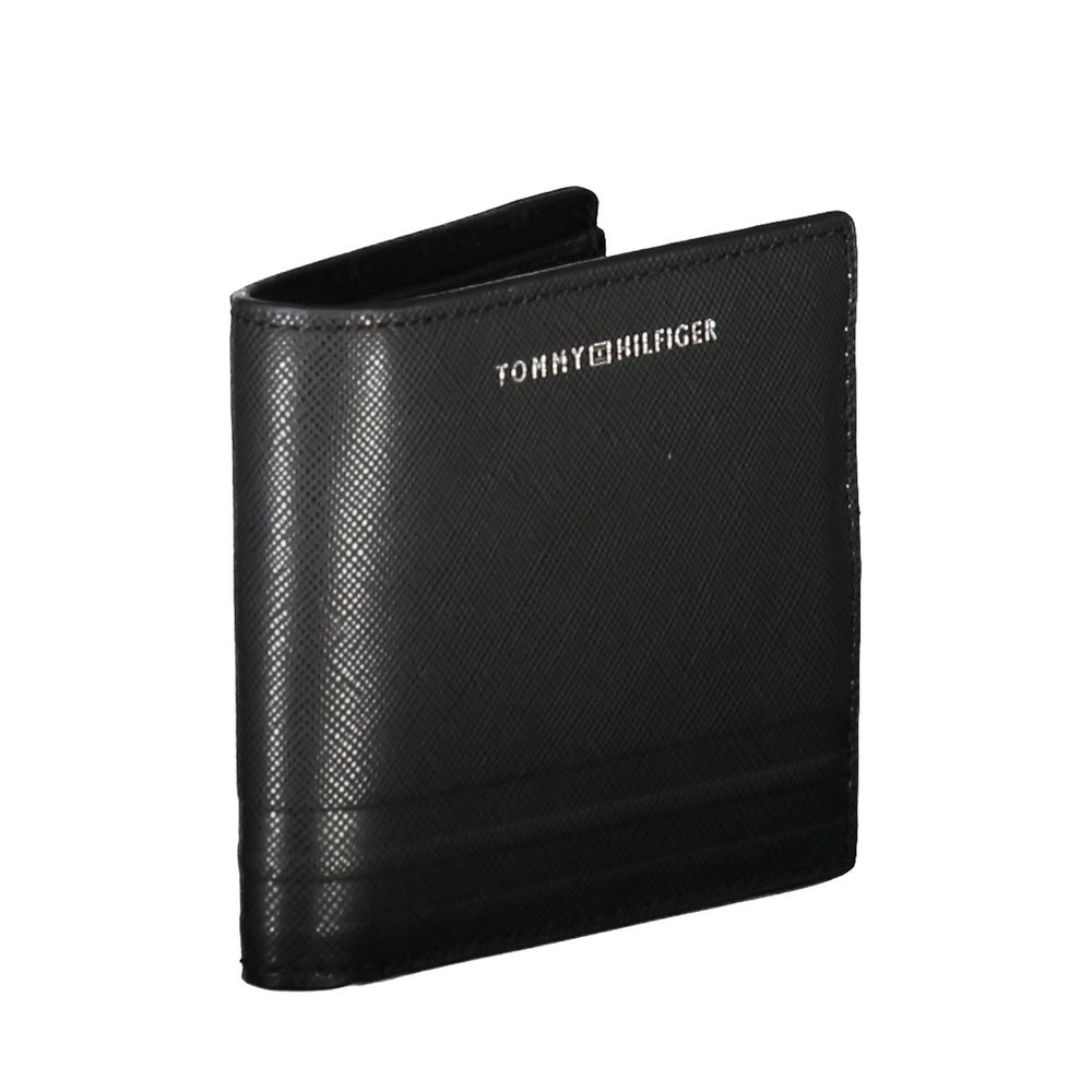 Tommy Hilfiger Black Leather Mens Wallet LUNESCAPE