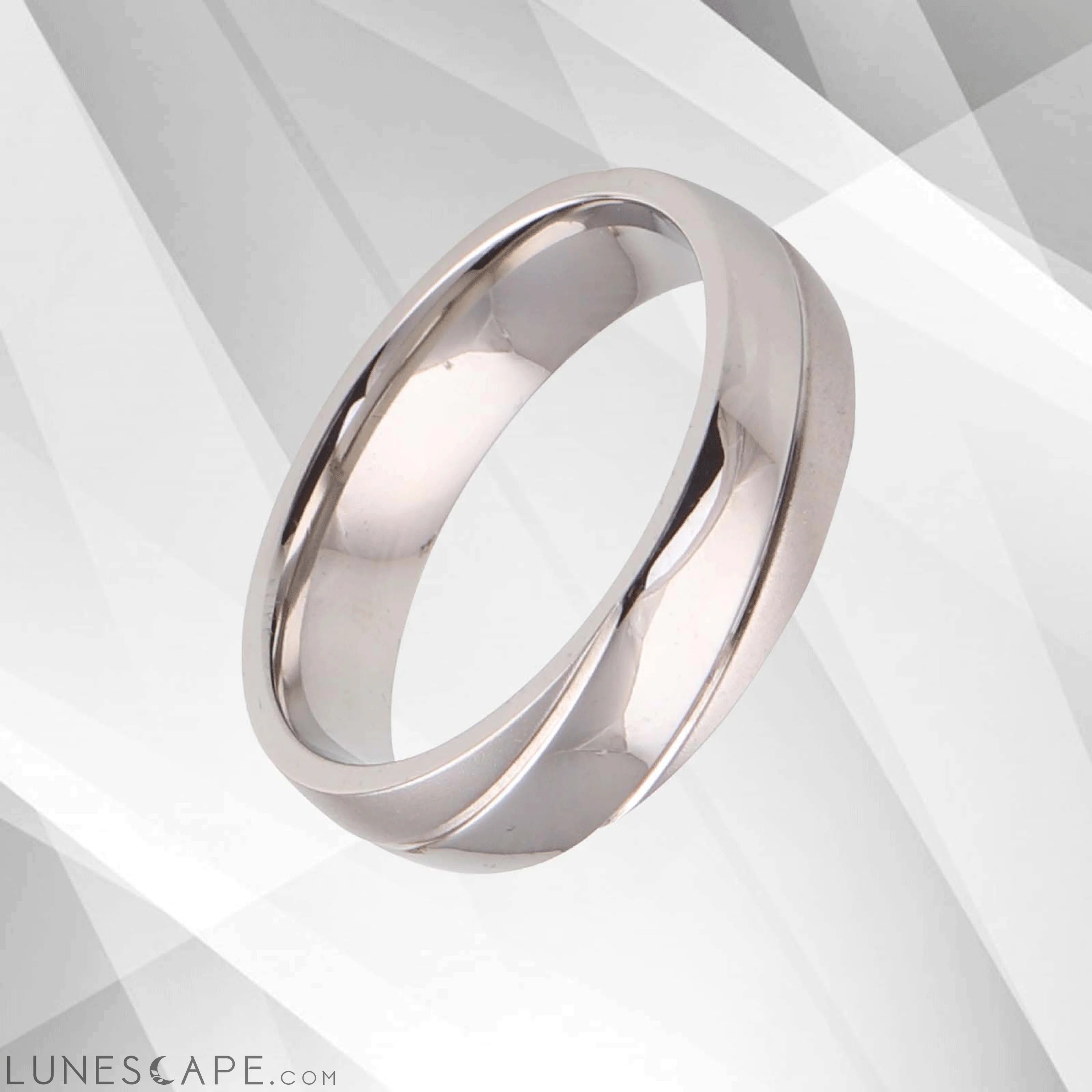 6mm New Boxed Men’s Male Cobalt Wedding Band Ring 18Ct Sparkling White LUNESCAPE