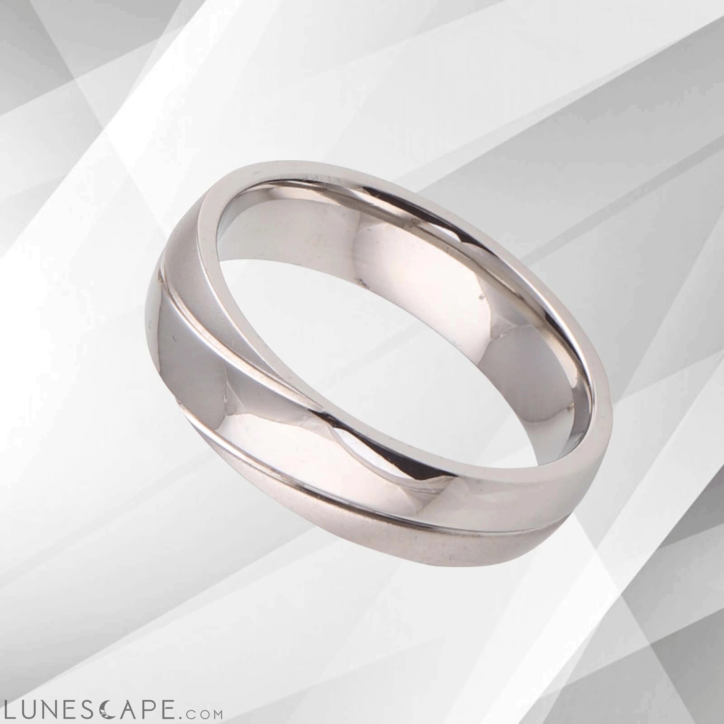 6mm New Boxed Men’s Male Cobalt Wedding Band Ring 18Ct Sparkling White LUNESCAPE