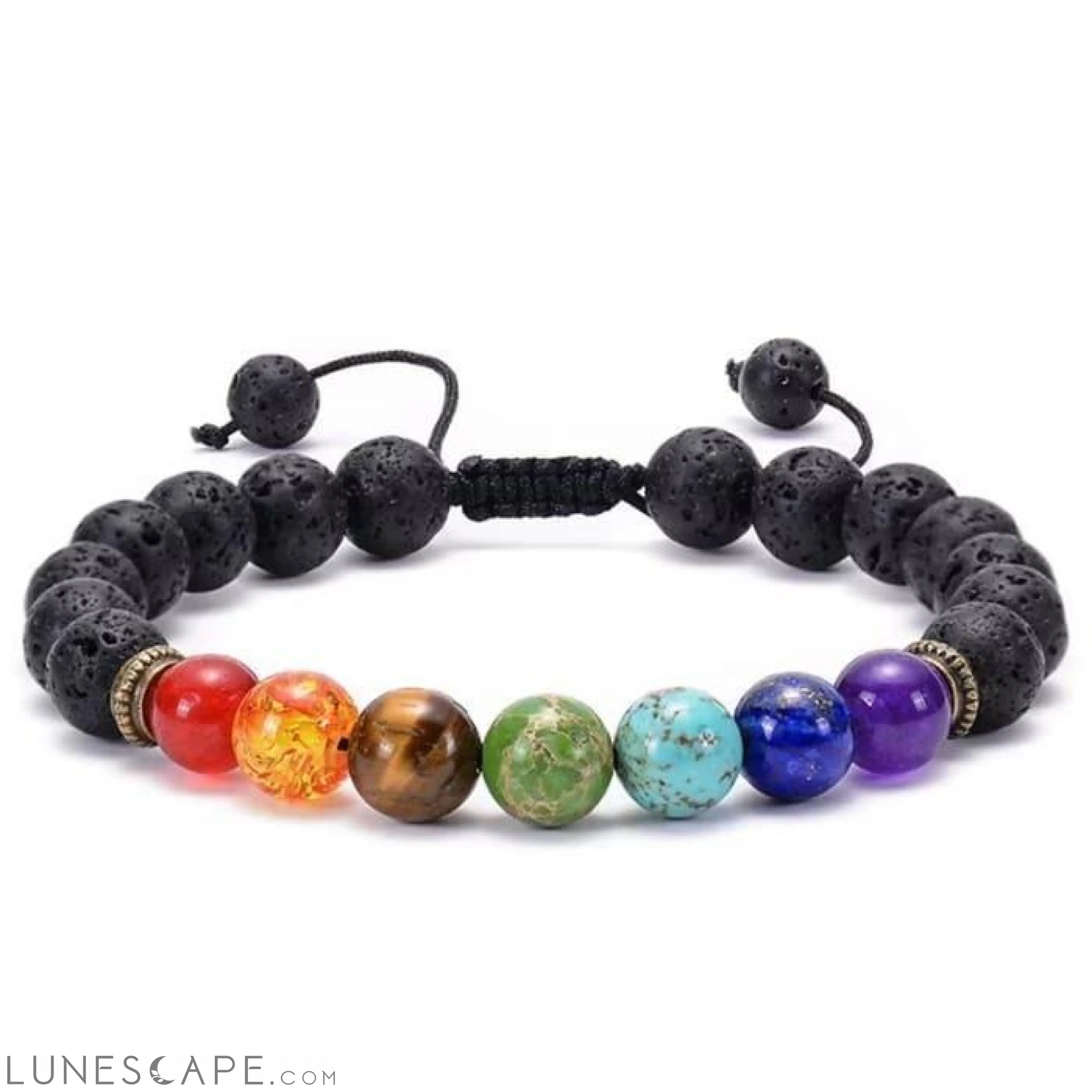 7 Chakra and Lava Stones Braided Bracelet for Men/Women LUNESCAPE