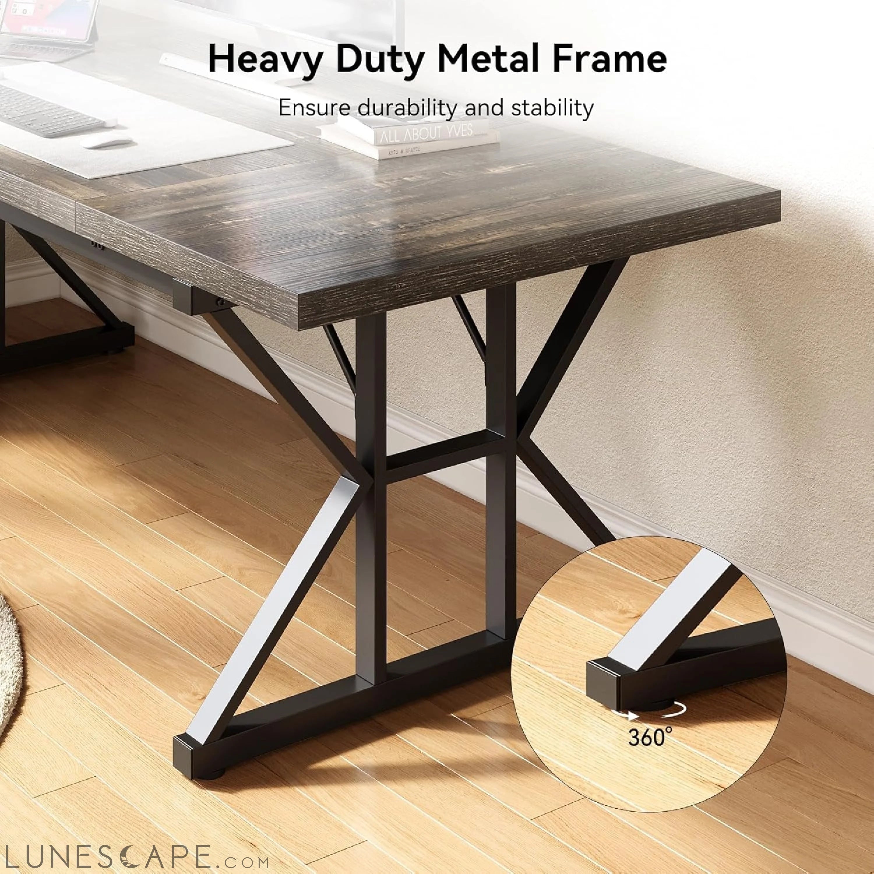 70.8-Inch Large Executive Desk, Extra Long Computer Office Desk LUNESCAPE