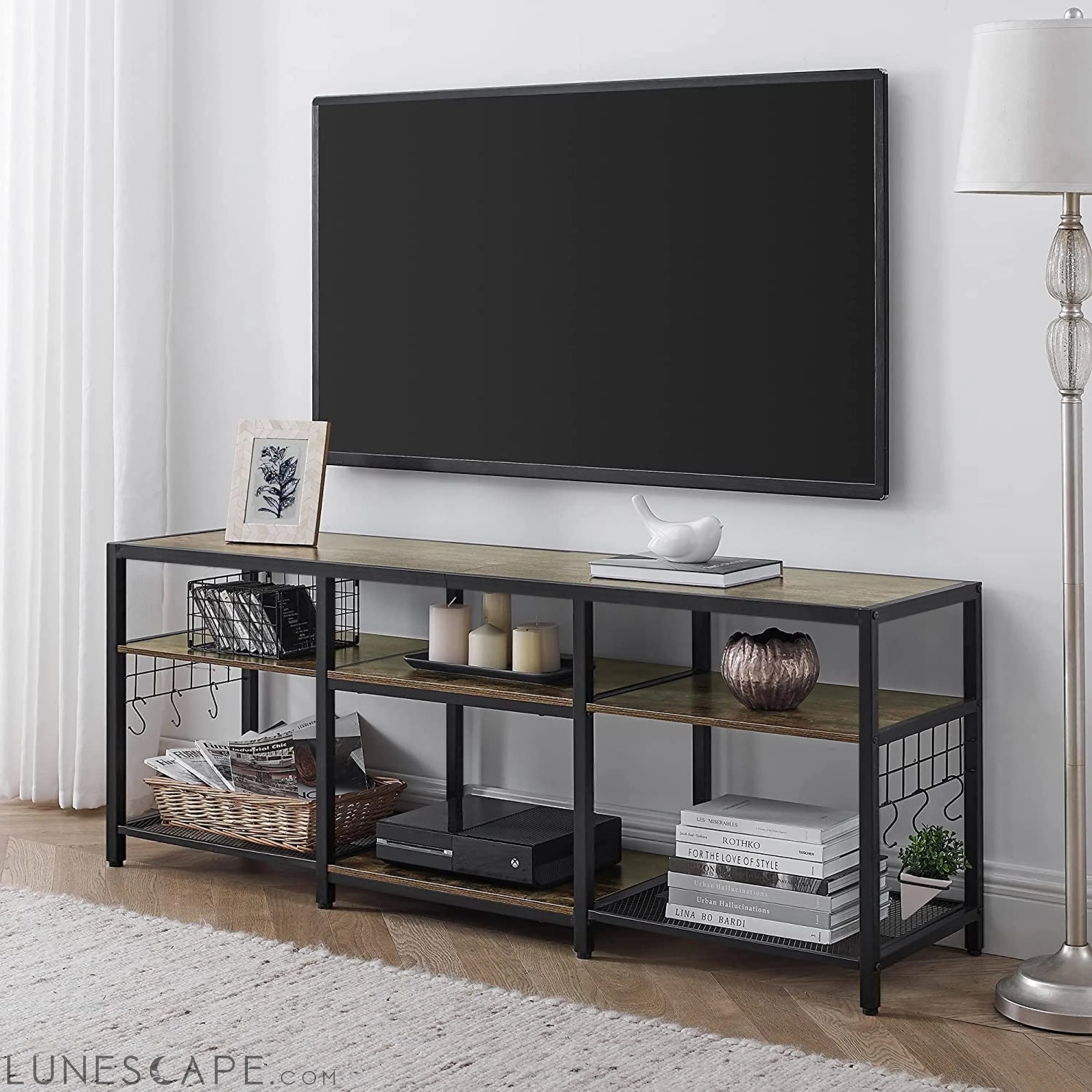 70-Inch TV Stand with 3-Tier Shelves LUNESCAPE