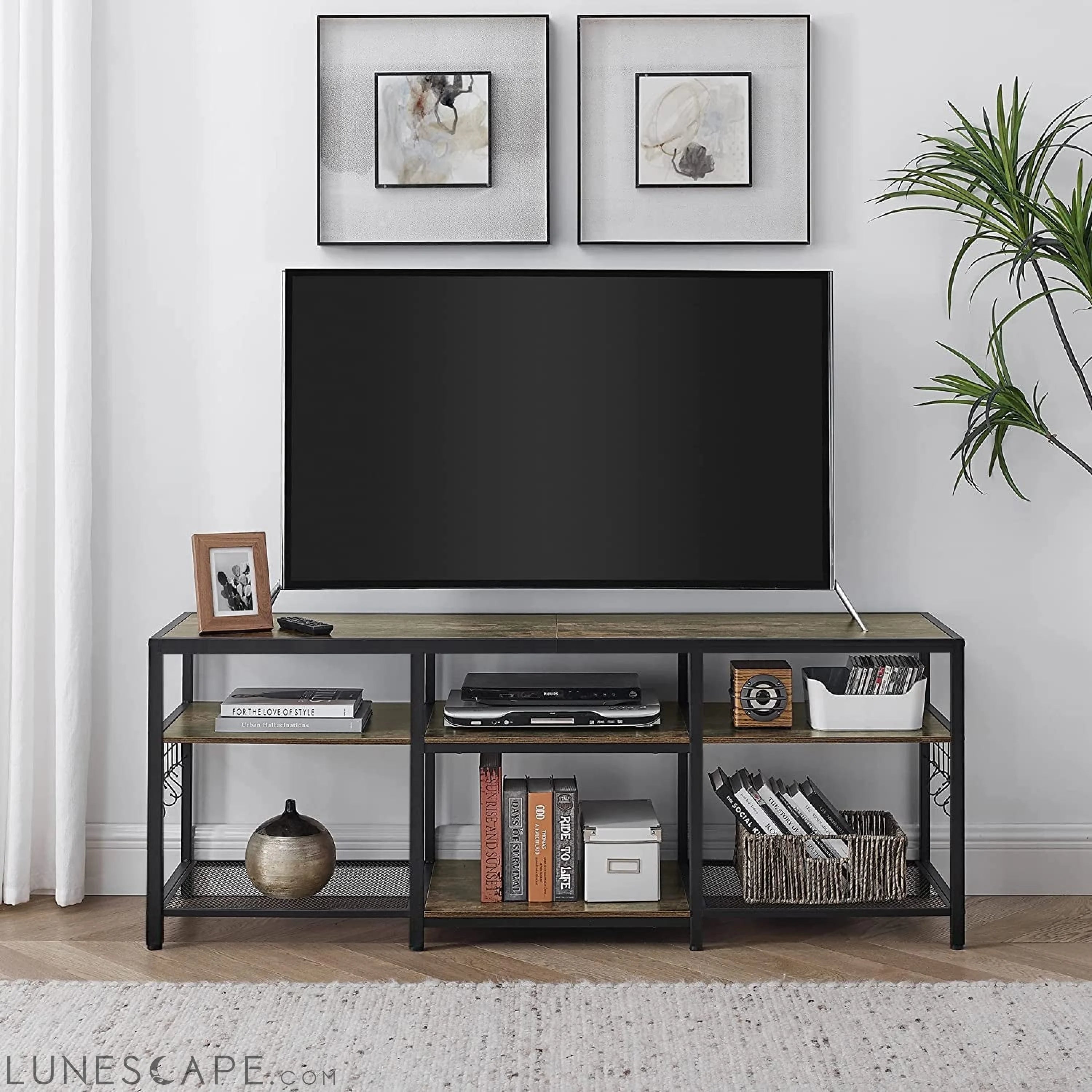 70-Inch TV Stand with 3-Tier Shelves LUNESCAPE