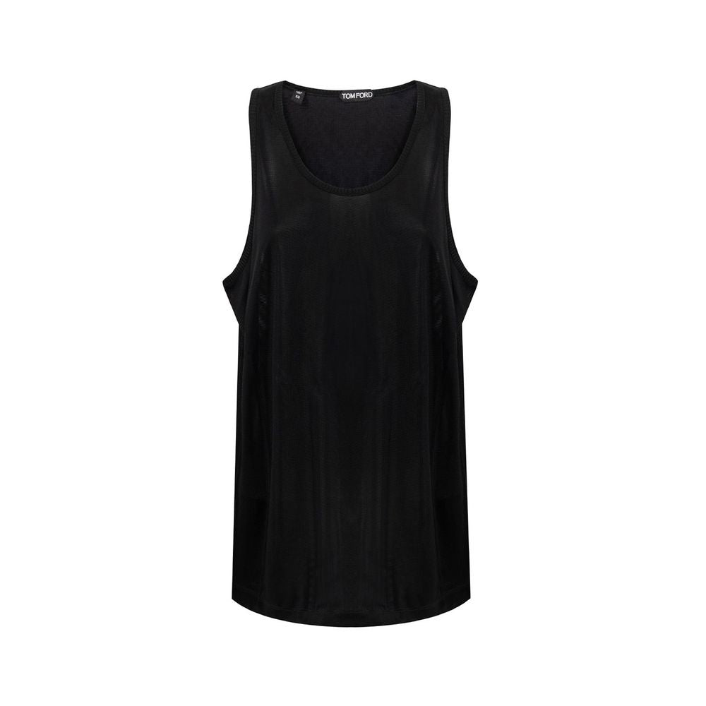 Tom Ford Black Viscose Tank Top LUNESCAPE