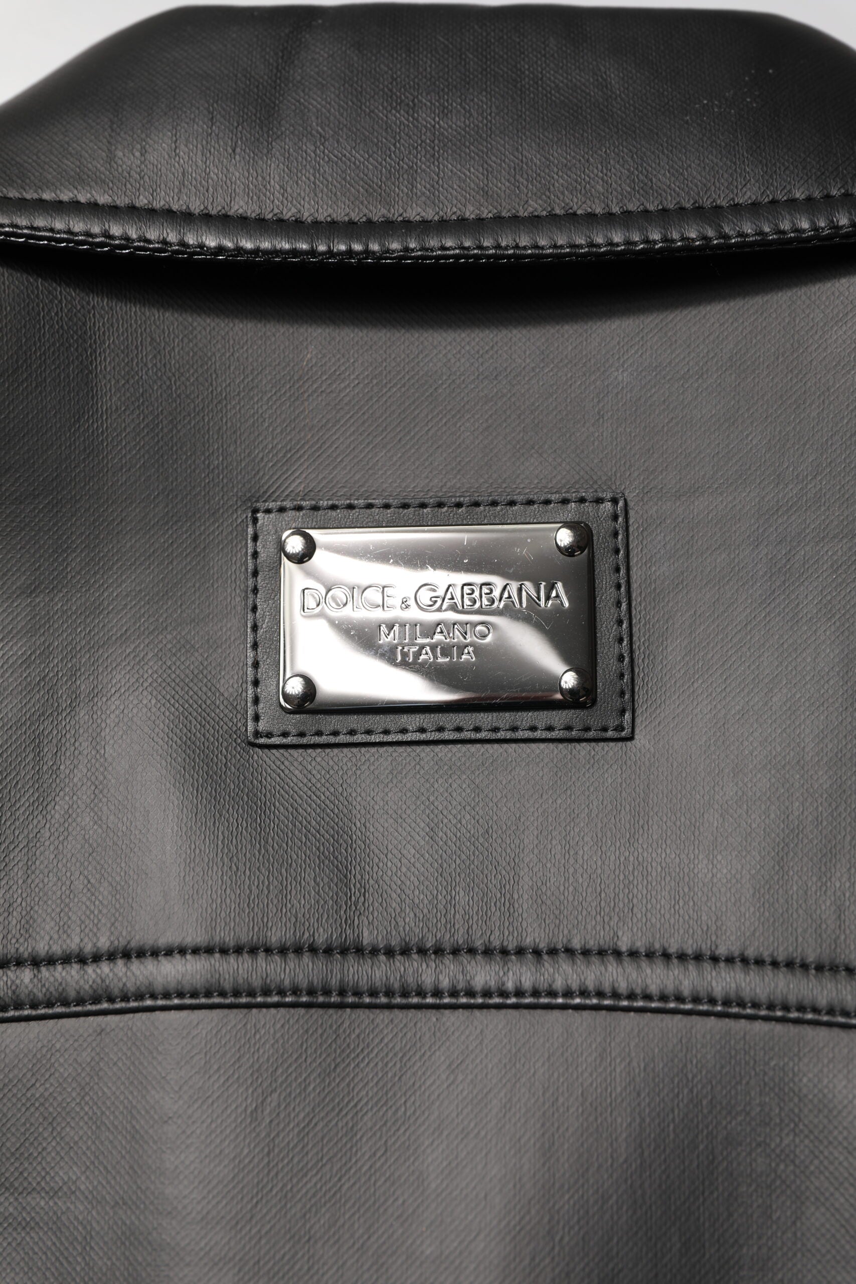 Dolce & Gabbana Black Button Down Biker Jacket
