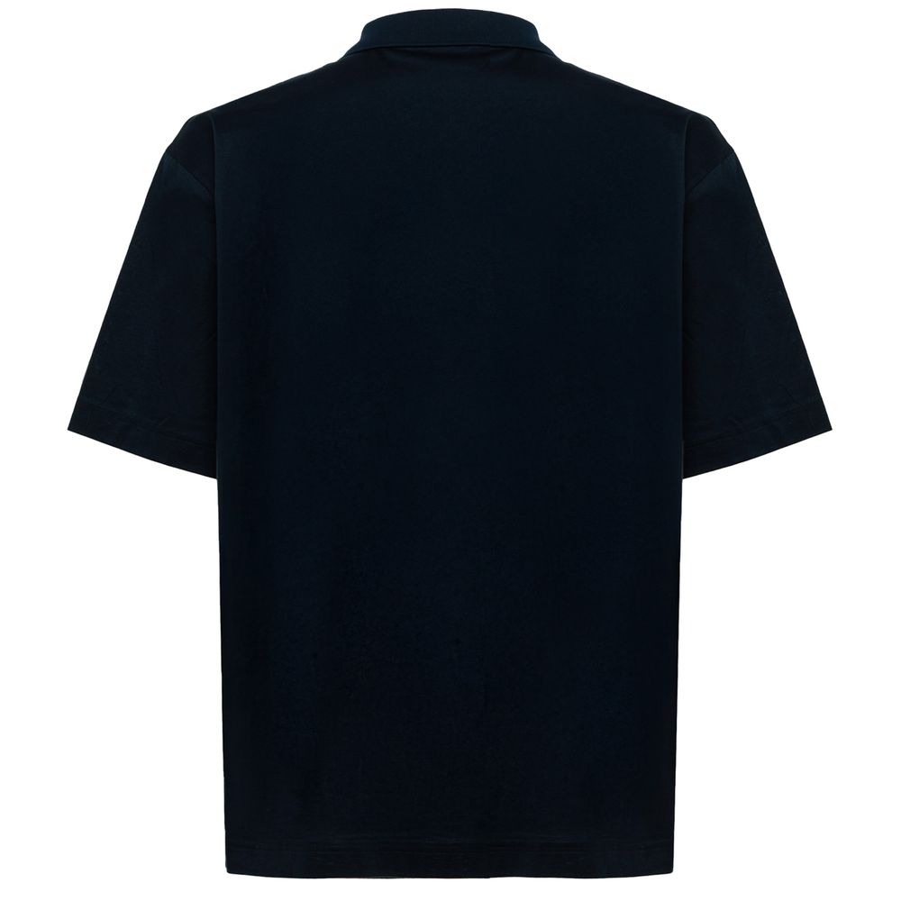 Alpha Studio Blue Cotton Polo Shirt LUNESCAPE