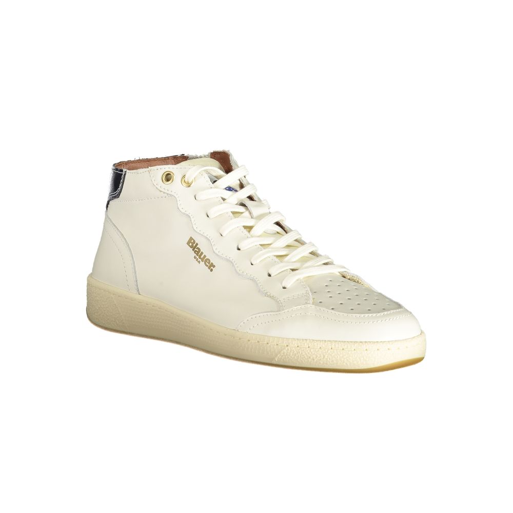 Blauer White Leather Men Sneaker LUNESCAPE