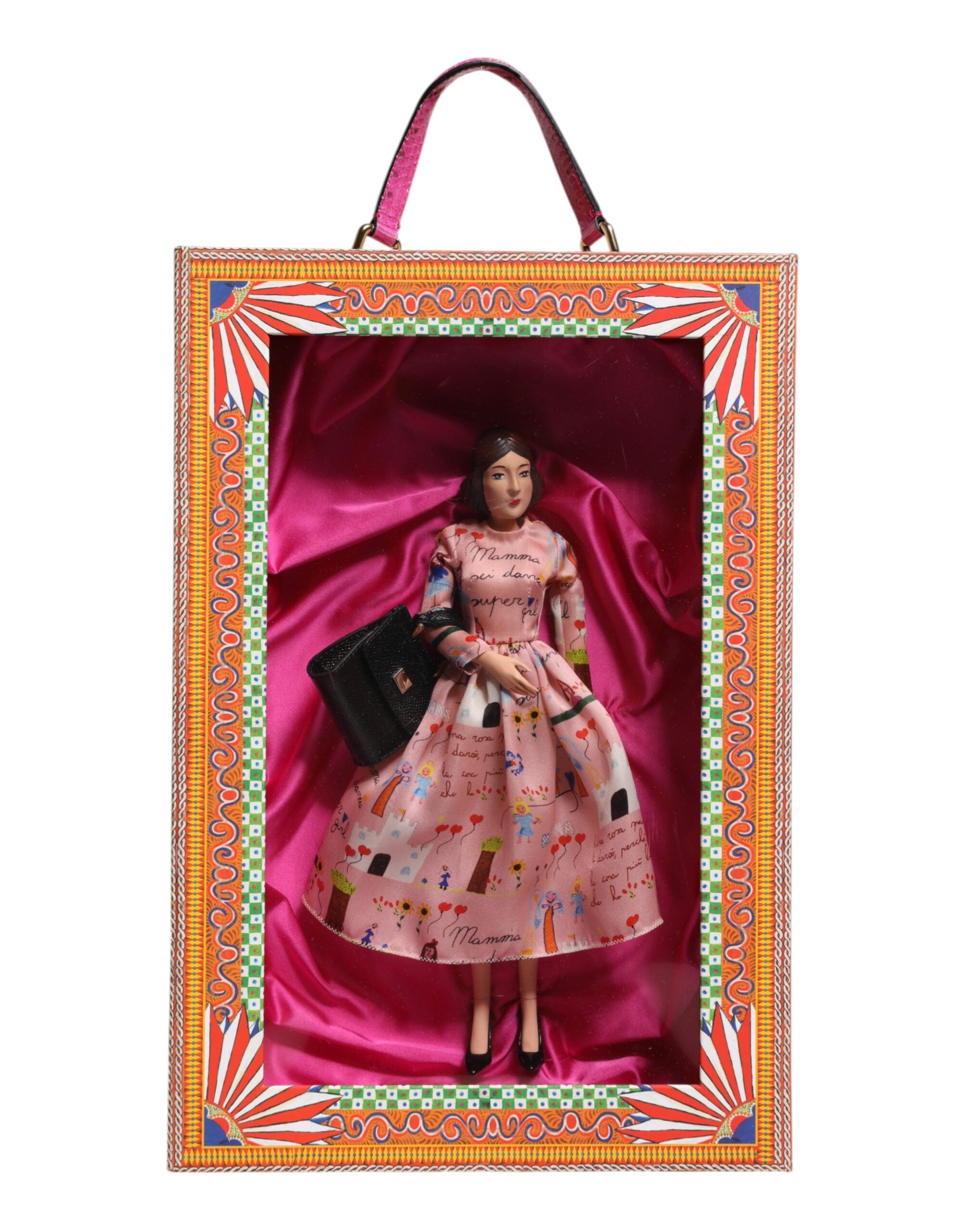 Dolce & Gabbana Pink Dress Ceramic Porcelain Fashion Leather Sicily Doll LUNESCAPE