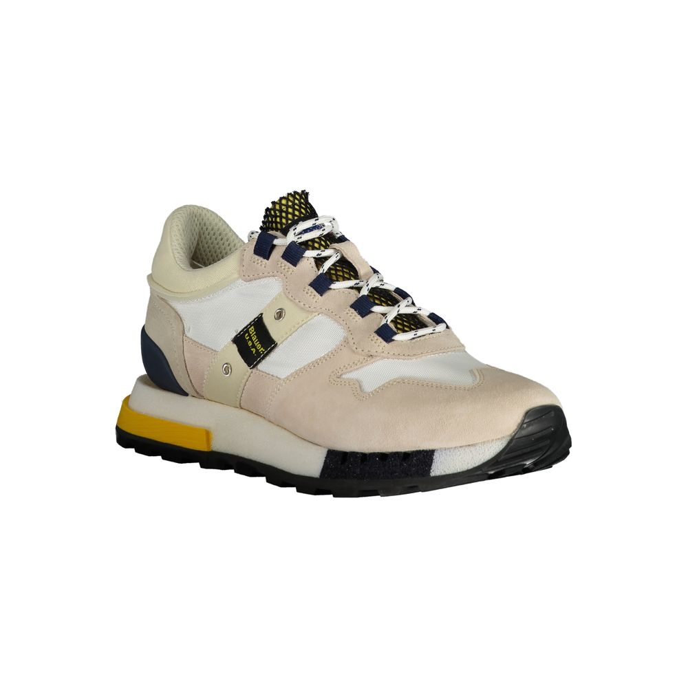 Blauer White Leather Men Sneaker LUNESCAPE