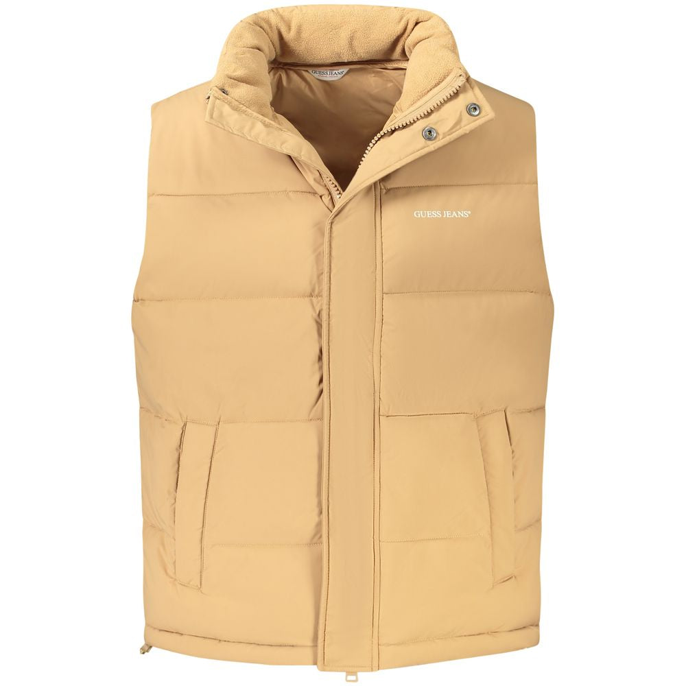 Guess Jeans Brown Polyester Men Jacket LUNESCAPE