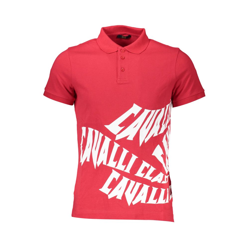 Cavalli Class Red Cotton Polo Shirt LUNESCAPE