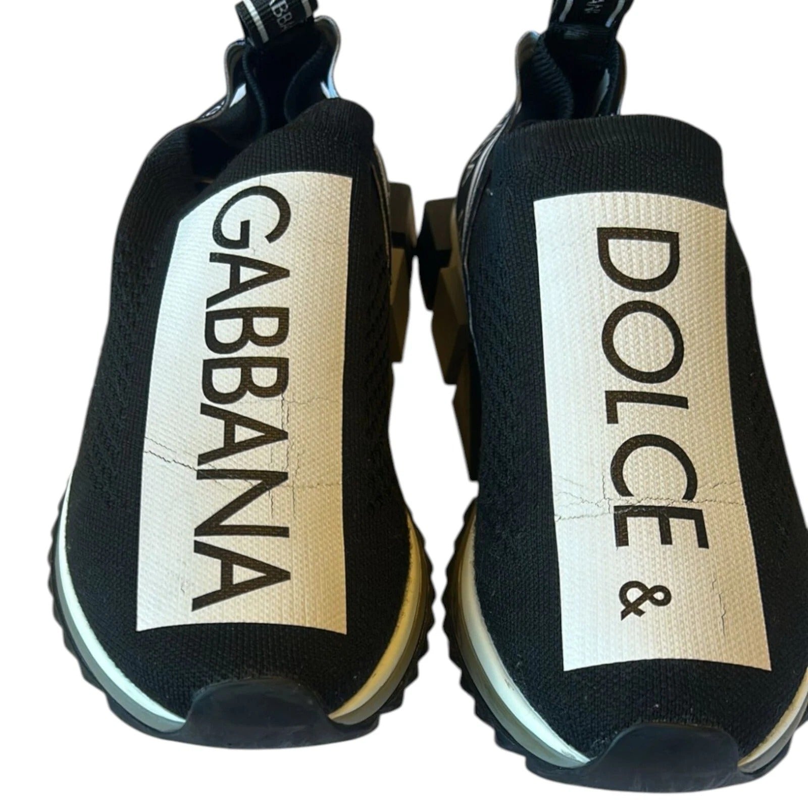 Dolce & Gabbana Black White Slip-On Sorrento Sneakers LUNESCAPE