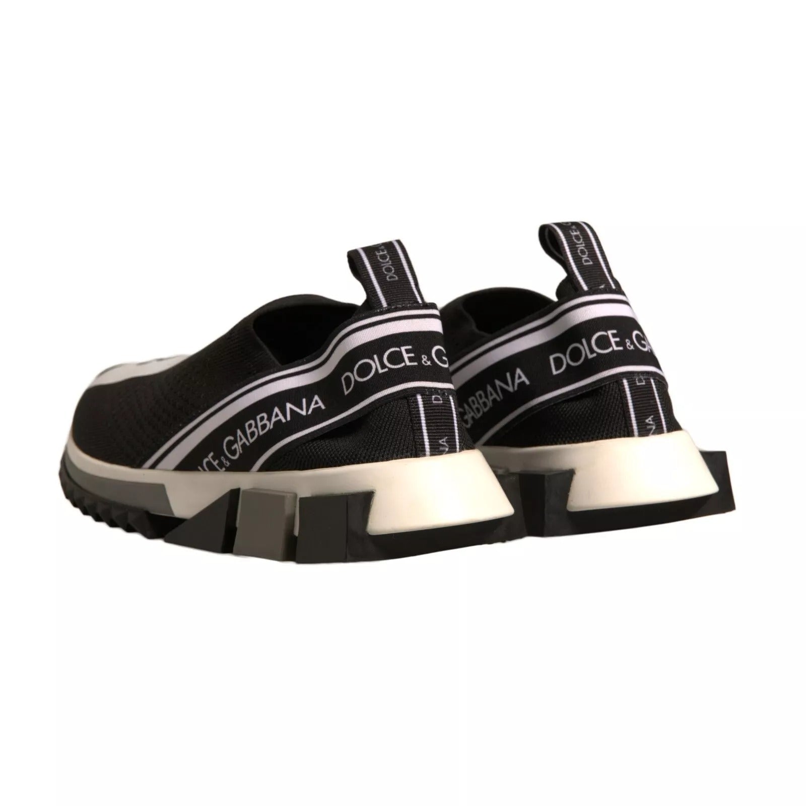 Dolce & Gabbana Black White Slip-On Sorrento Sneakers LUNESCAPE