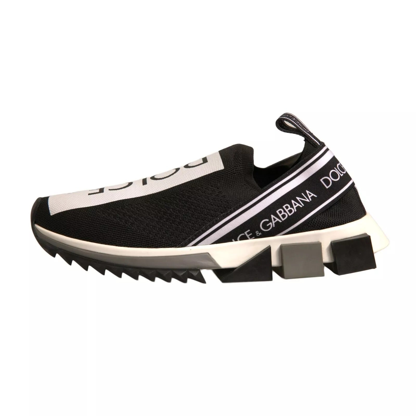 Dolce & Gabbana Black White Slip-On Sorrento Sneakers LUNESCAPE