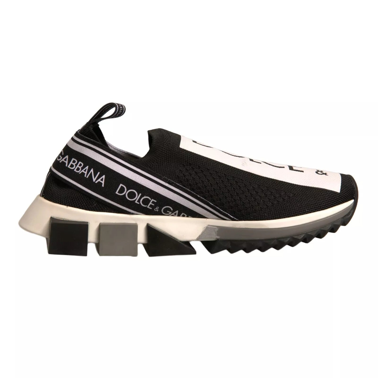 Dolce & Gabbana Black White Slip-On Sorrento Sneakers