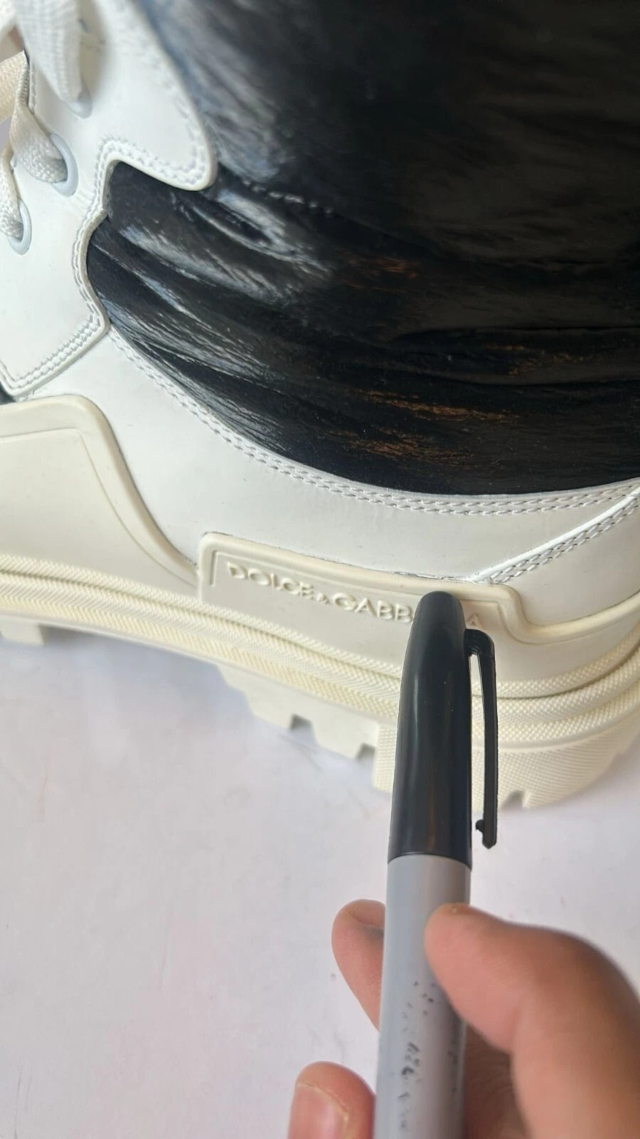 Dolce & Gabbana White Padded Mid Calf Lace Up Boots Shoes