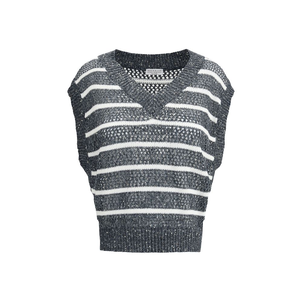 Brunello Cucinelli Striped Vest LUNESCAPE
