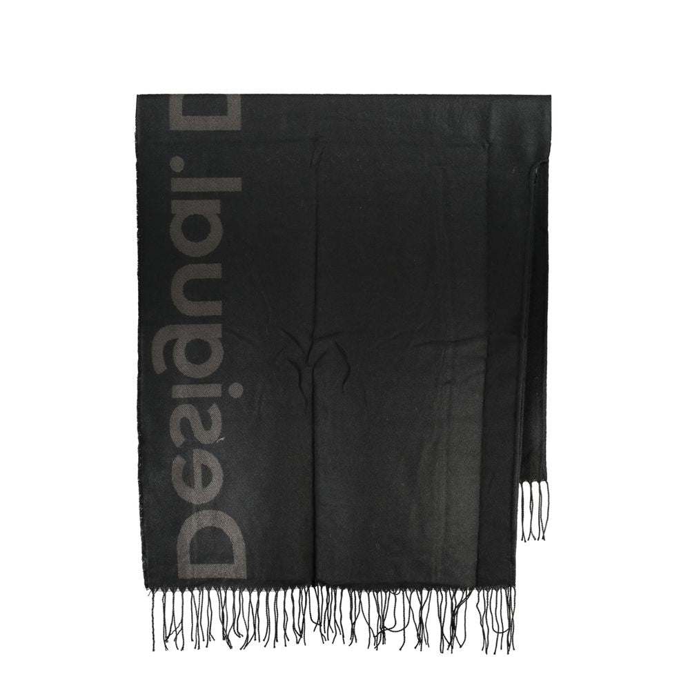Desigual Chic Contrast Detail Poncho in Timeless Black LUNESCAPE